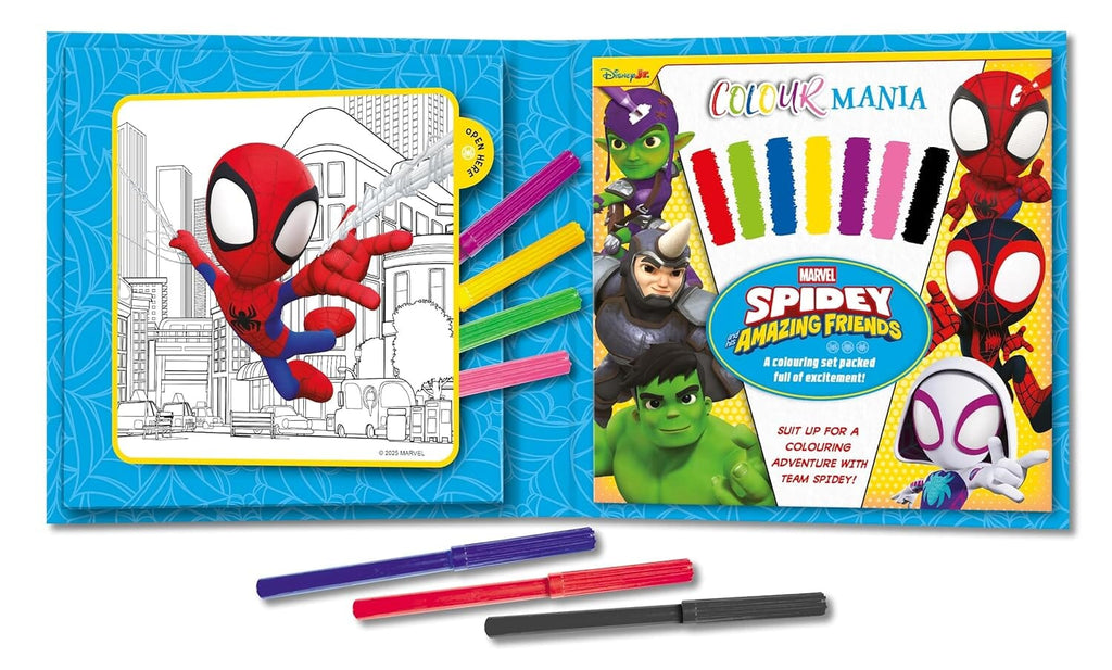 Marvel Spidey and his Amazing Friends with 7 felt-tip pens and over 30 images! - Ages 4-6 - E-B00k
