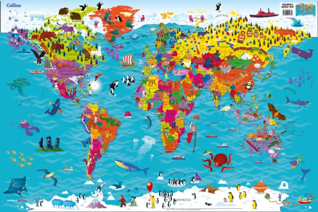 Collins Children's World Wall Map: An Illustrated Poster for Your Wall by Collins Kids