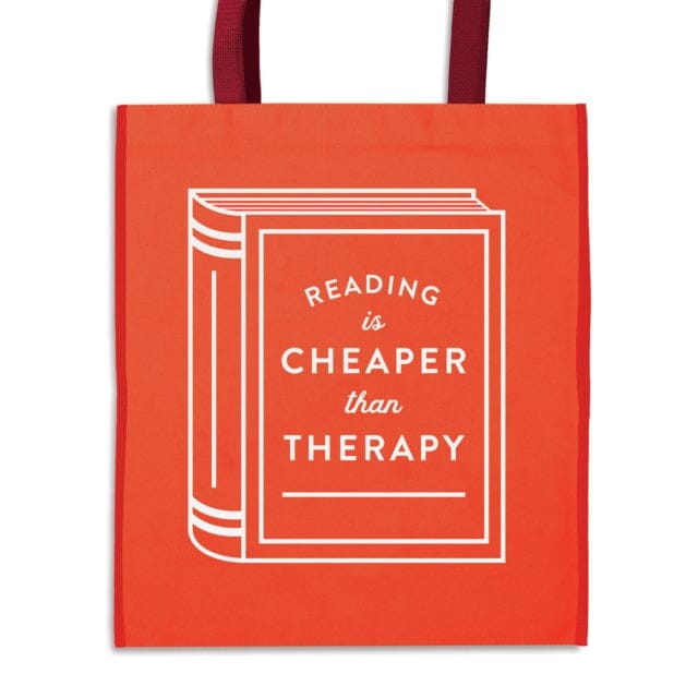 Reading is Cheaper Than Therapy Reusable Shopping Bag by Galison