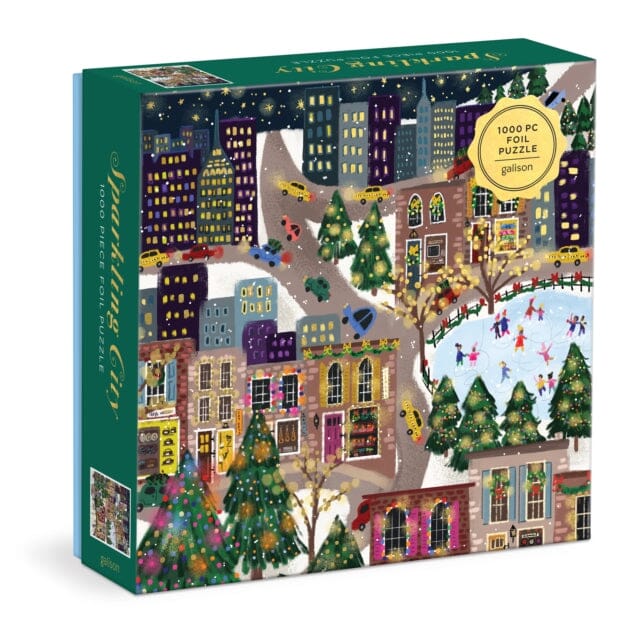 Joy Laforme Sparkling City 1000 Piece Foil Puzzle In a Square Box by  Galison