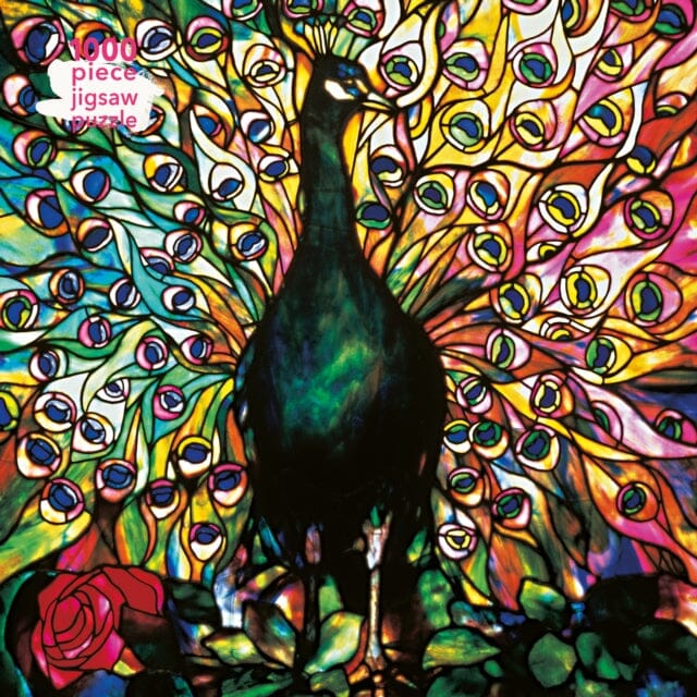 Adult Jigsaw Puzzle Louis Comfort Tiffany: Displaying Peacock  1000-piece Jigsaw Puzzles by Flame Tree Studio