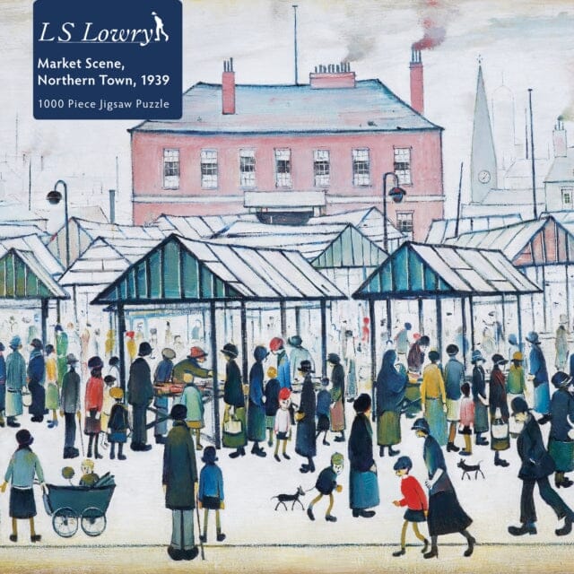 Adult Jigsaw Puzzle L.S. Lowry: Market Scene, Northern Town, 1939  1000-piece Jigsaw Puzzles by Flame Tree Studio