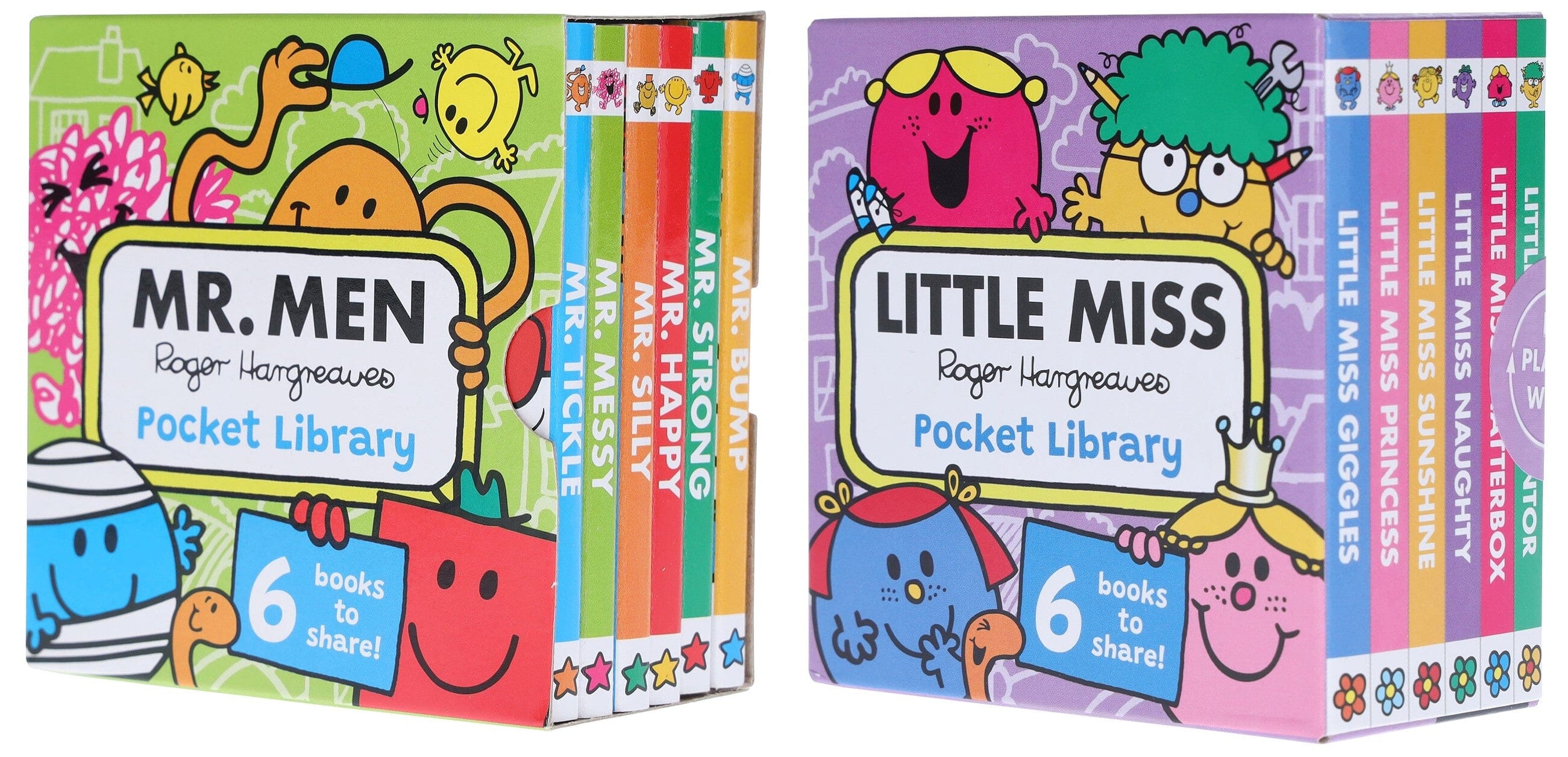 Mr. Men & Little Miss: Pocket Library by Roger Hargreaves 12 Mini Books Collection E-Books Set - Ages 1-5 - Board Book