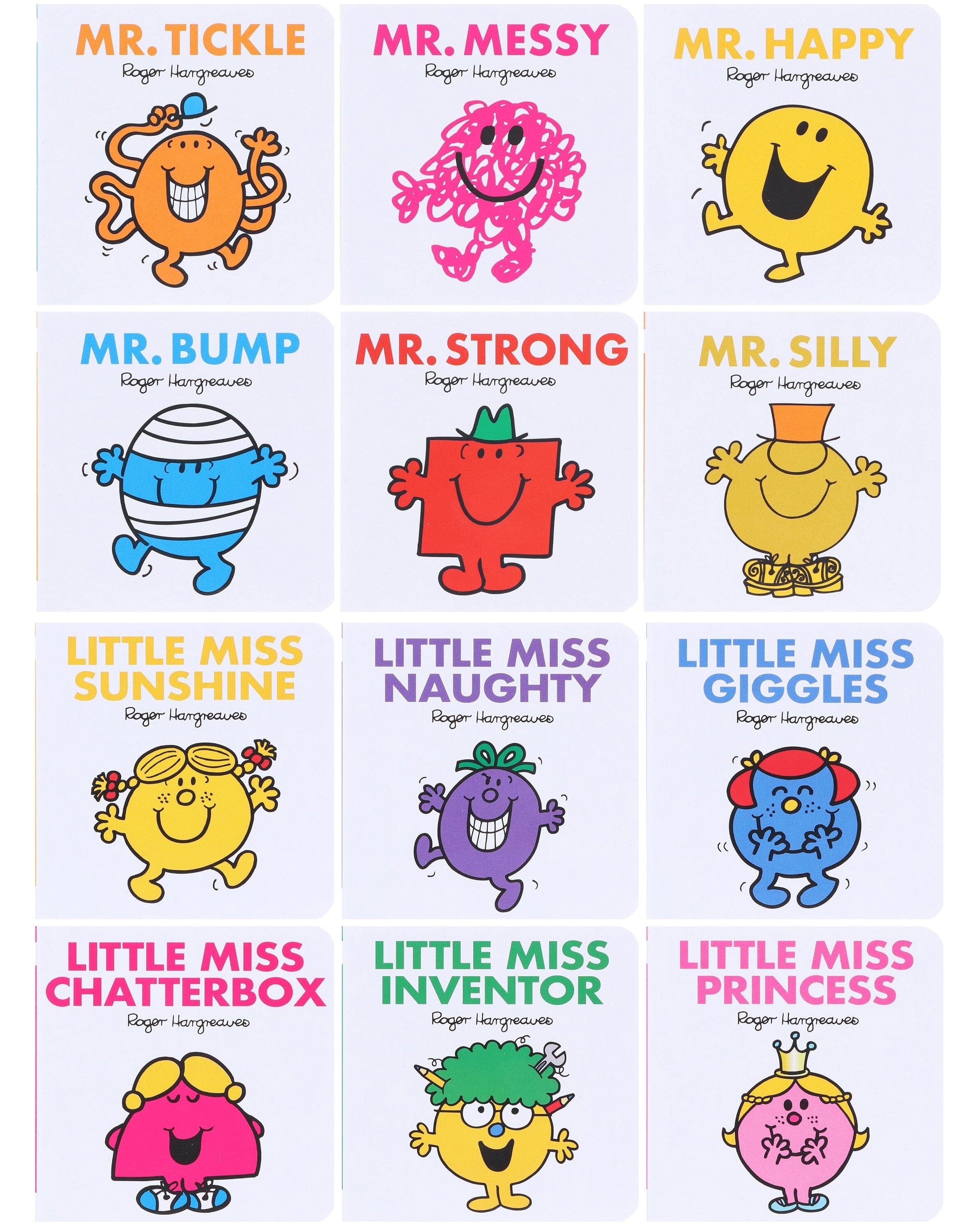 Mr. Men & Little Miss: Pocket Library by Roger Hargreaves 12 Mini Books Collection E-Books Set - Ages 1-5 - Board Book