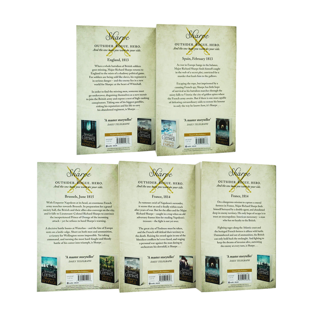 Damaged - Sharpe by Bernard Cornwell (Books 17-18, 20-22) Collection 5 Books Set - Fiction - E-B00k - T 33