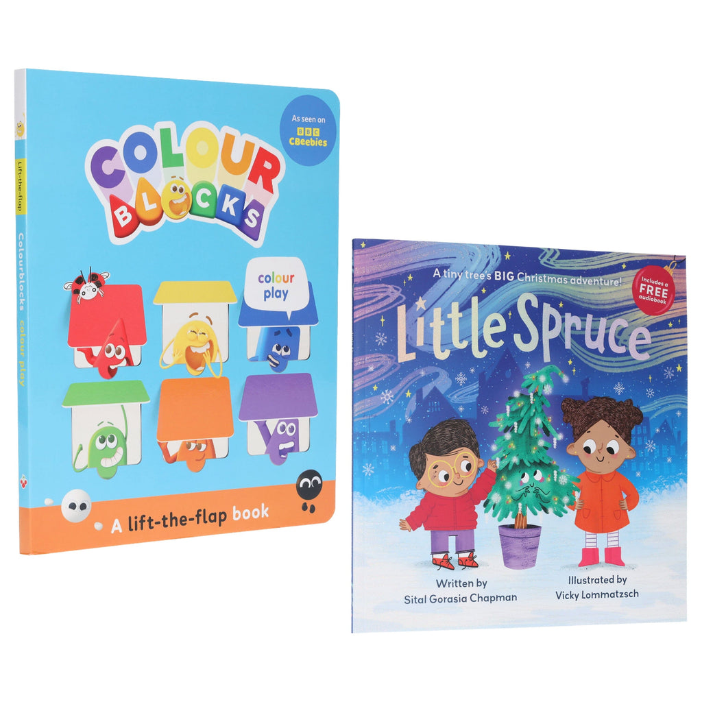 Little Spruce: A tiny tree’s BIG Christmas adventure & Colourblocks Colour Play: A Lift the Flap 2 Books Collection Set - Ages 3-6 -  Board book/E-B00k
