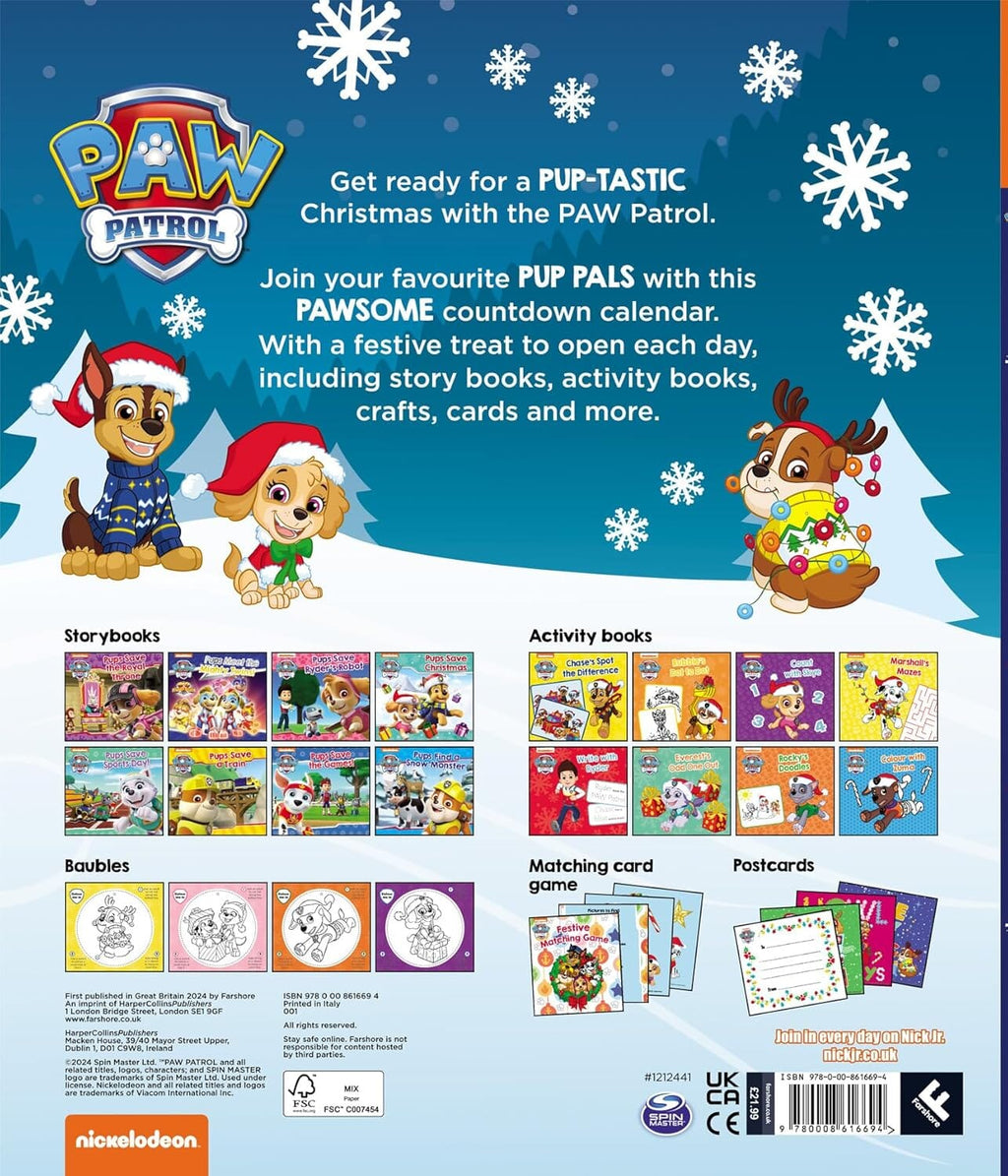 PAW PATROL Advent Calendar 24 Books, Activities and Surprises! - Ages 3+ - E-B00k