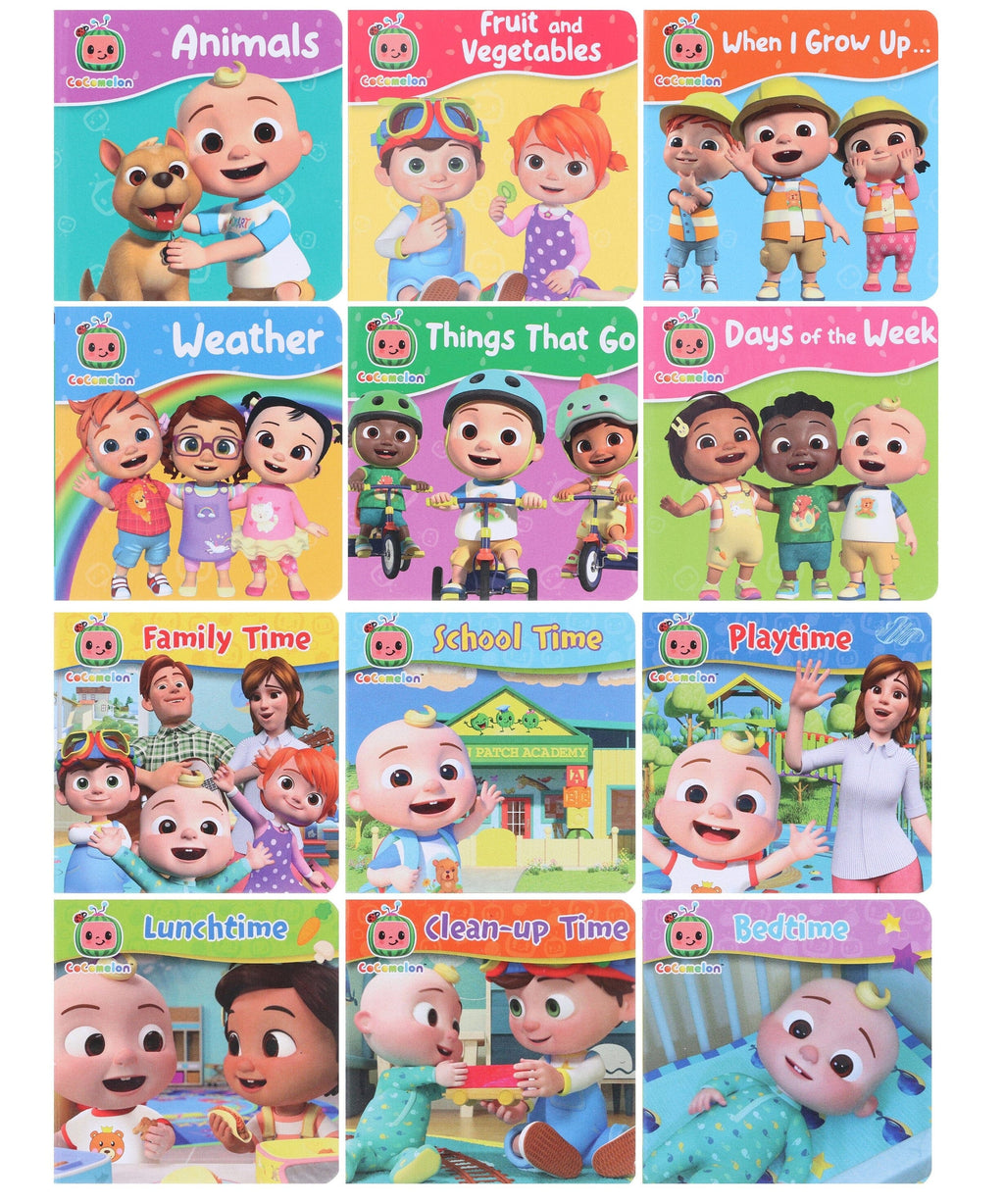 CoComelon Little Learners Pocket Library: Illustrated 12 Mini books Collection E-Books Set - Ages 1-4 - Board Book
