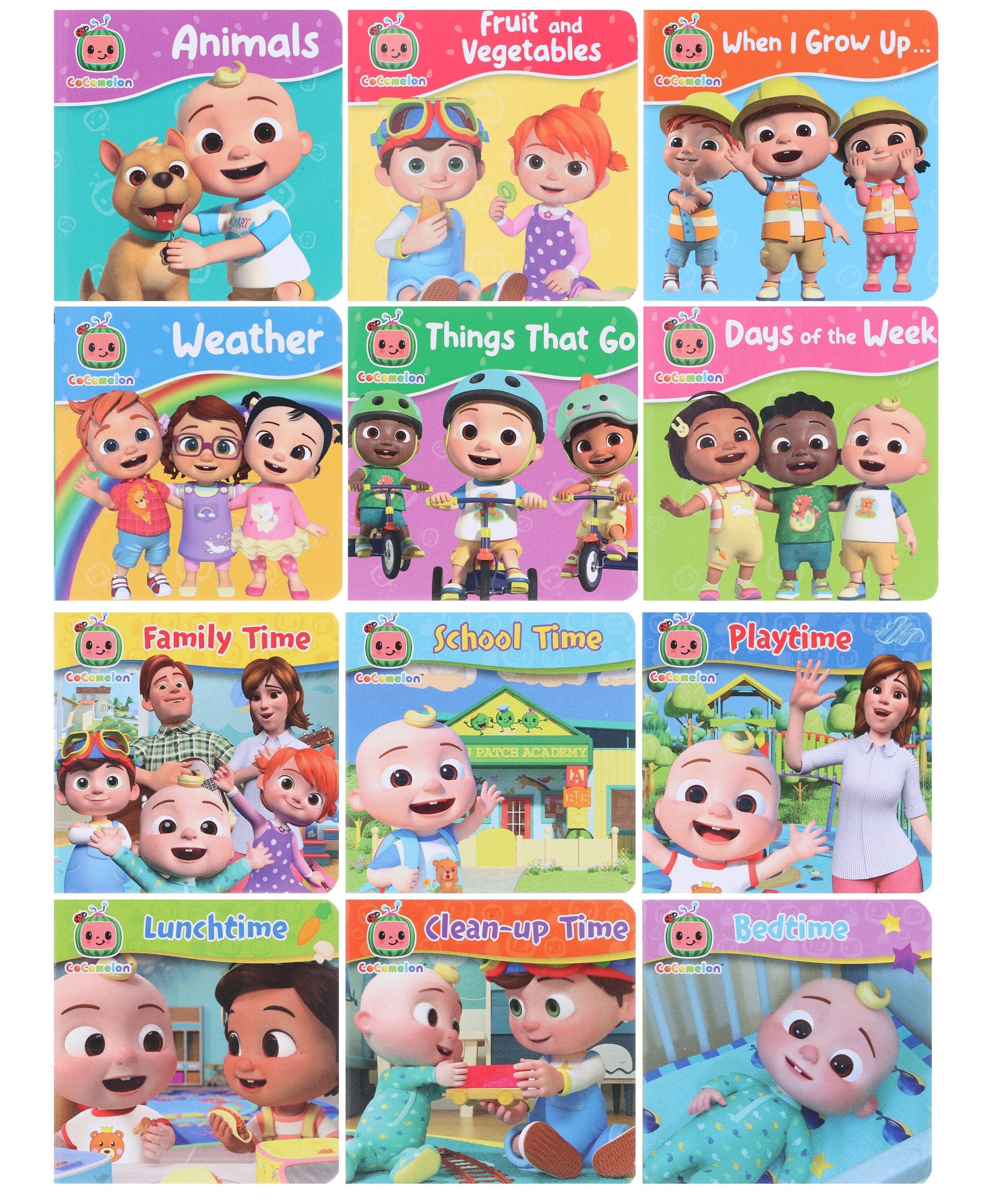 CoComelon Little Learners Pocket Library: Illustrated 12 Mini books Collection E-Books Set - Ages 1-4 - Board Book