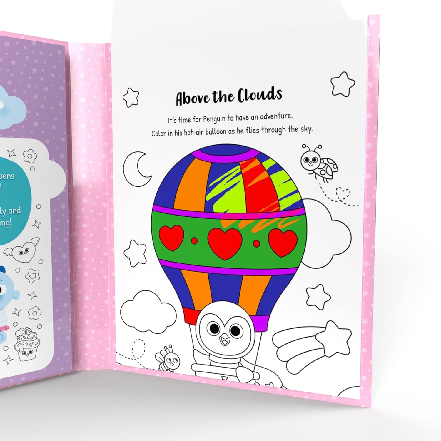 Hearts, Stars, Rainbows Colouring Book With Pen Set by Igloo - Ages 3-5 - E-B00k