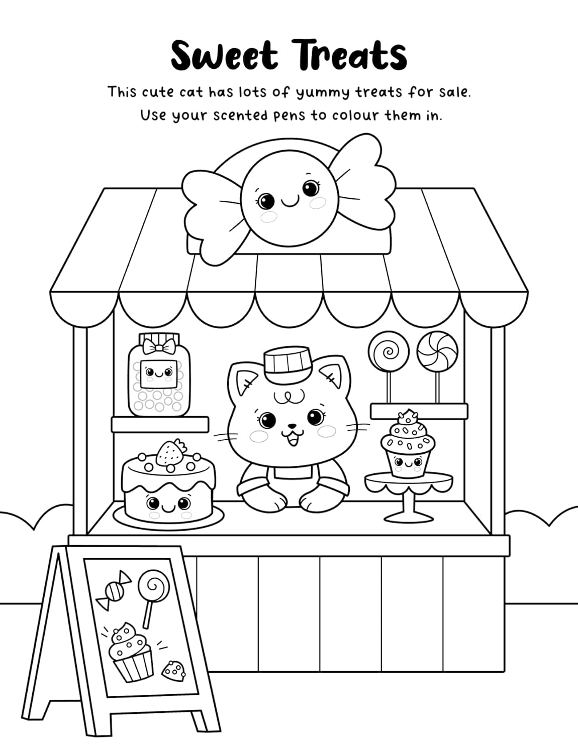 Sweet and Scented Colouring Book With Scented Pens (Includes Lollipop Pen) - Ages 3-6 - E-B00k