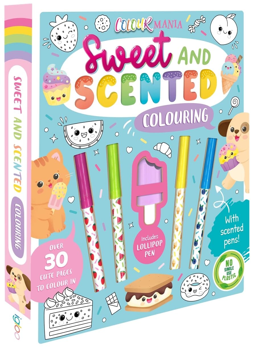 Sweet and Scented Colouring Book With Scented Pens (Includes Lollipop Pen) - Ages 3-6 - E-B00k