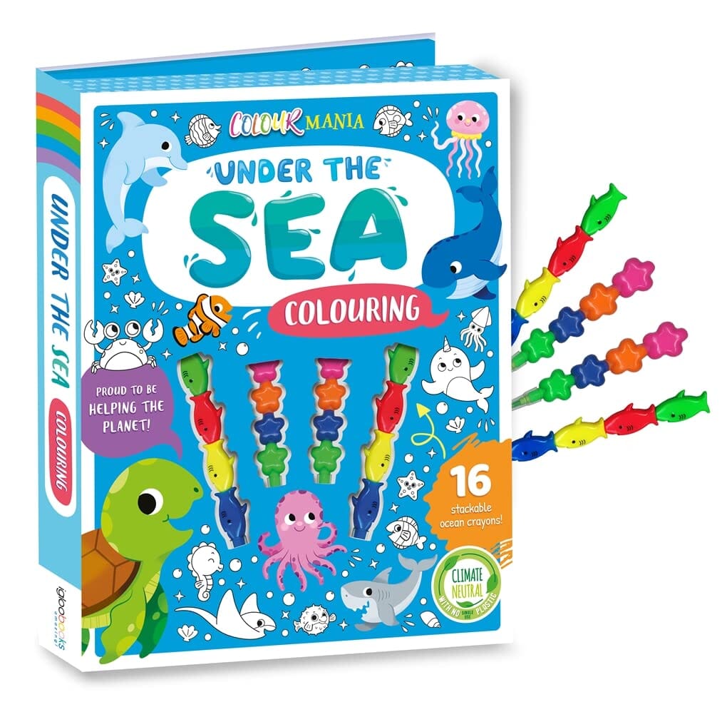Under The Sea Colouring Book With 16 Stackable Ocean Crayons! - Ages 3-6 - E-B00k