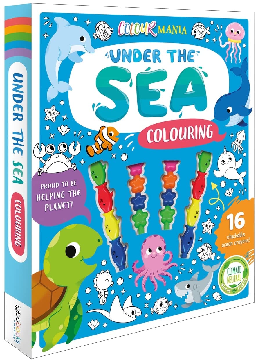 Under The Sea Colouring Book With 16 Stackable Ocean Crayons! - Ages 3-6 - E-B00k