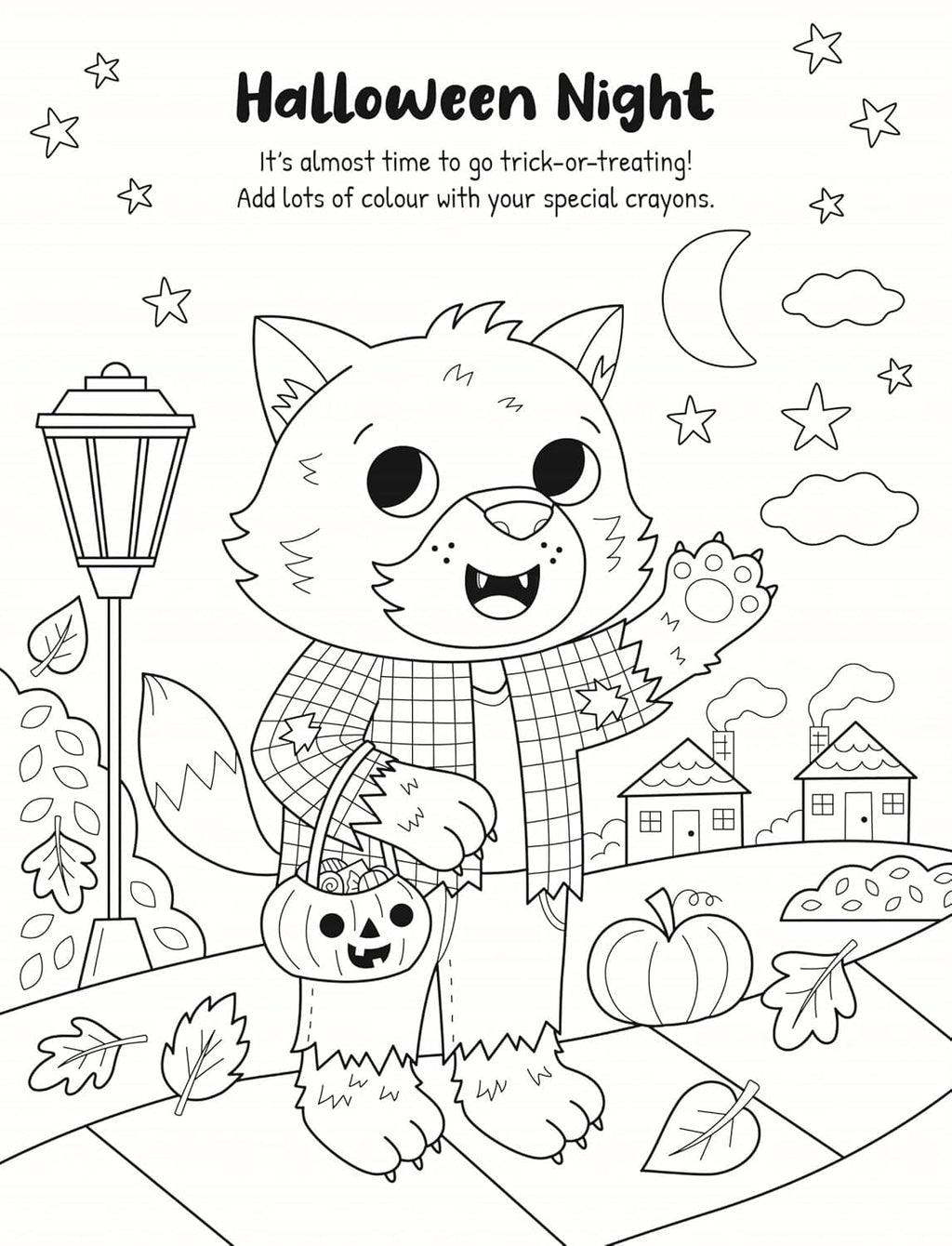 Ghosts, Witches, Monsters Colouring Book With 10 Stackable Crayons! - Ages 3-6 - E-B00k
