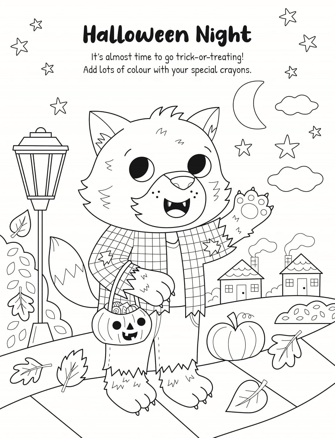 Ghosts, Witches, Monsters Colouring Book With 10 Stackable Crayons! - Ages 3-6 - E-B00k