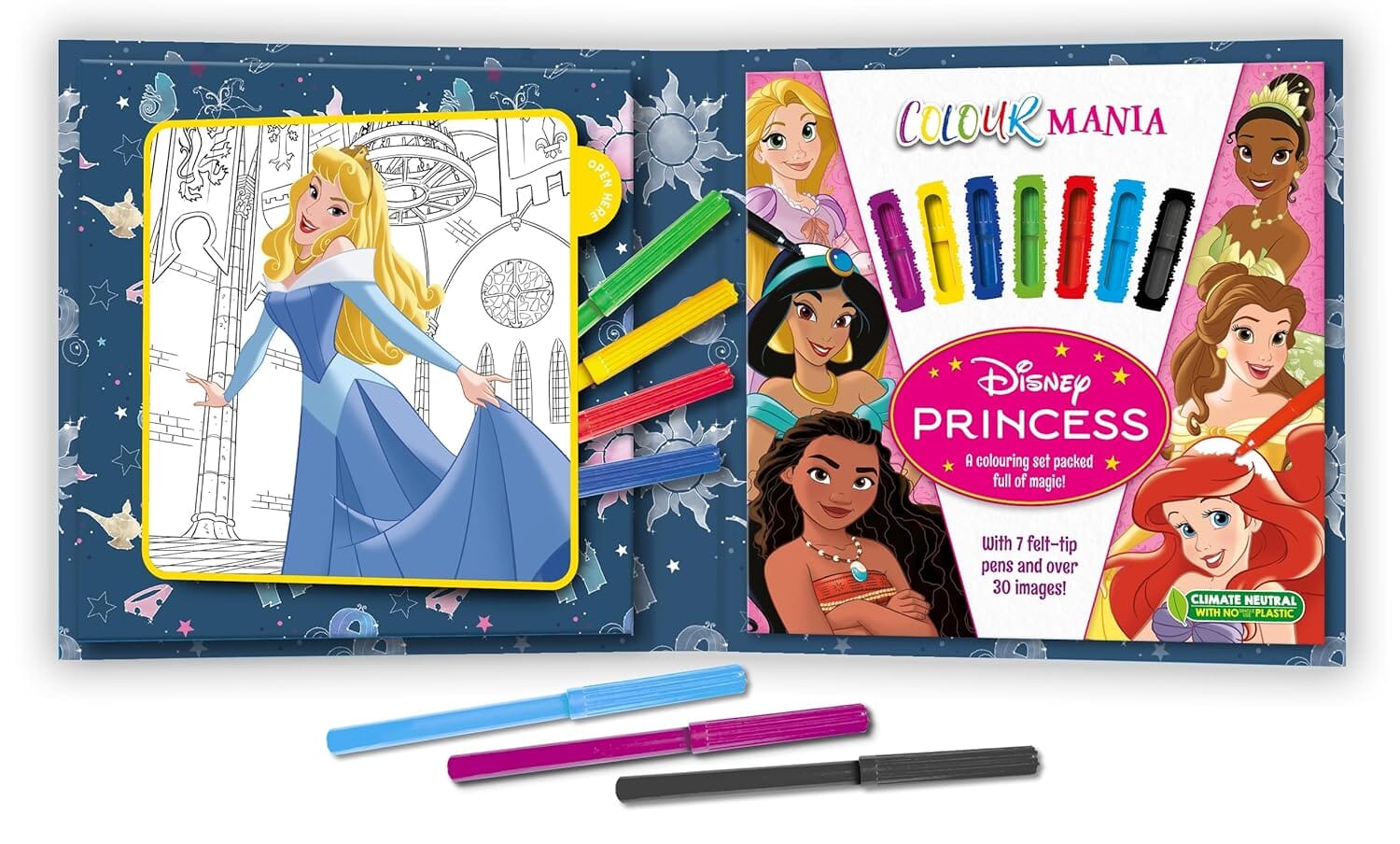 Disney Princess: Colourmania: A Colouring Set Packed full of magic with 7 felt-tip pens and over 30 images! - Ages 7-11 - E-B00k