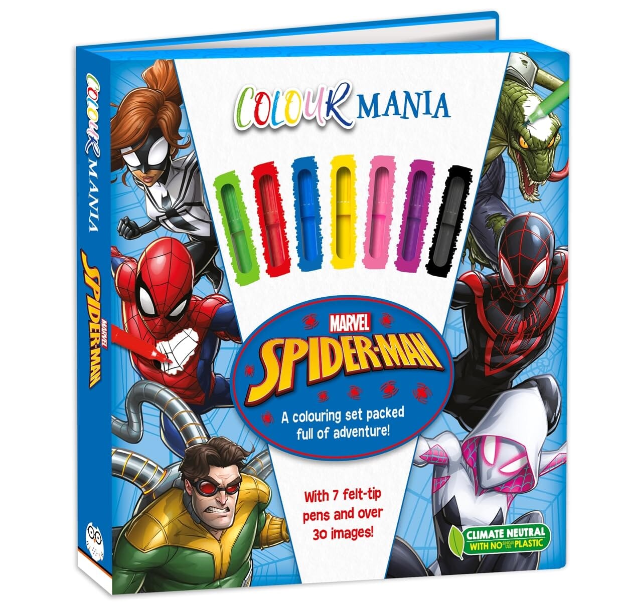 Marvel Spider-Man: Colourmania with 7 felt-tip pens and over 30 images! - Ages 7-11 - E-B00k