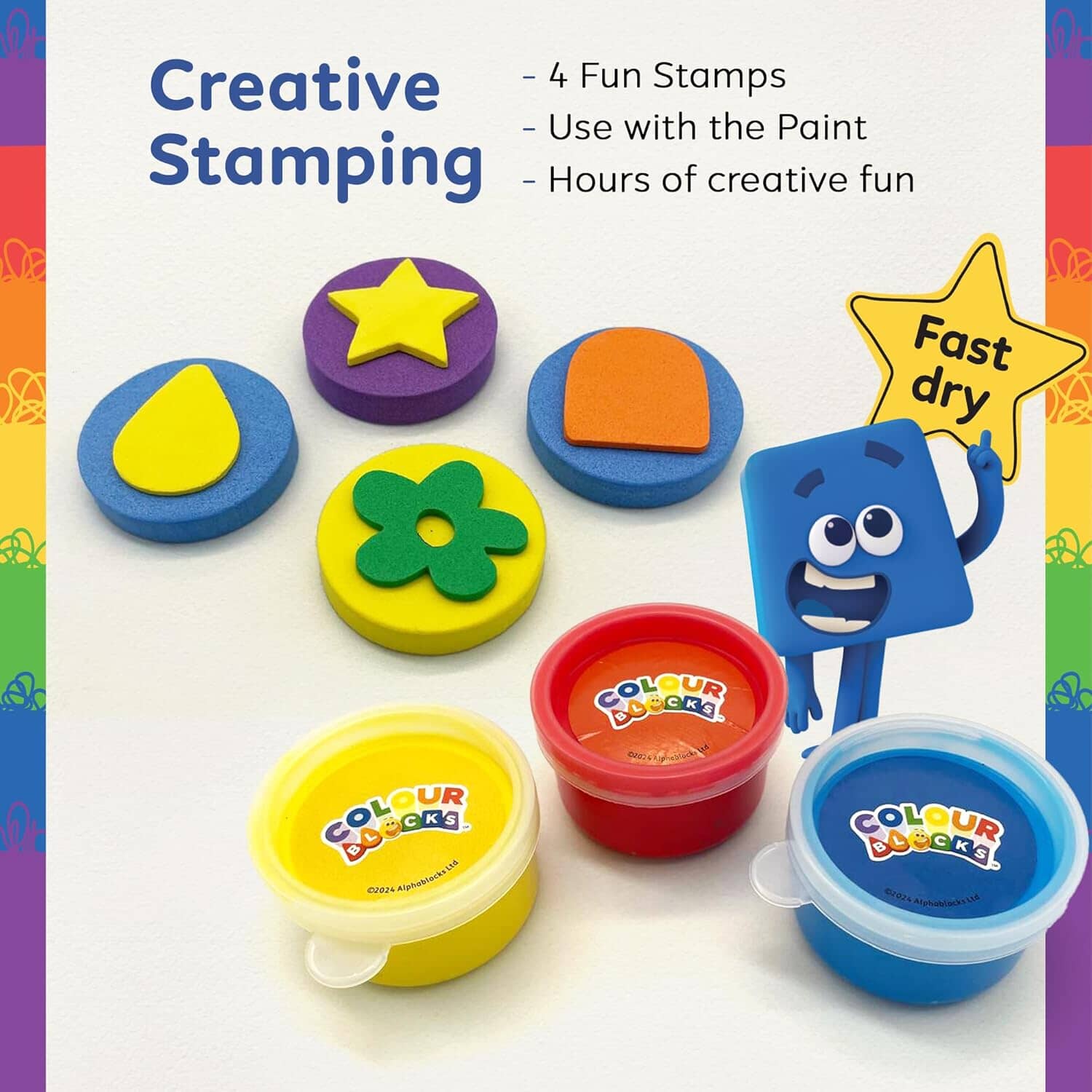 Colour Blocks: Paint, Draw, Stamp & Stick Set - Ages 3+ - Educational Toy