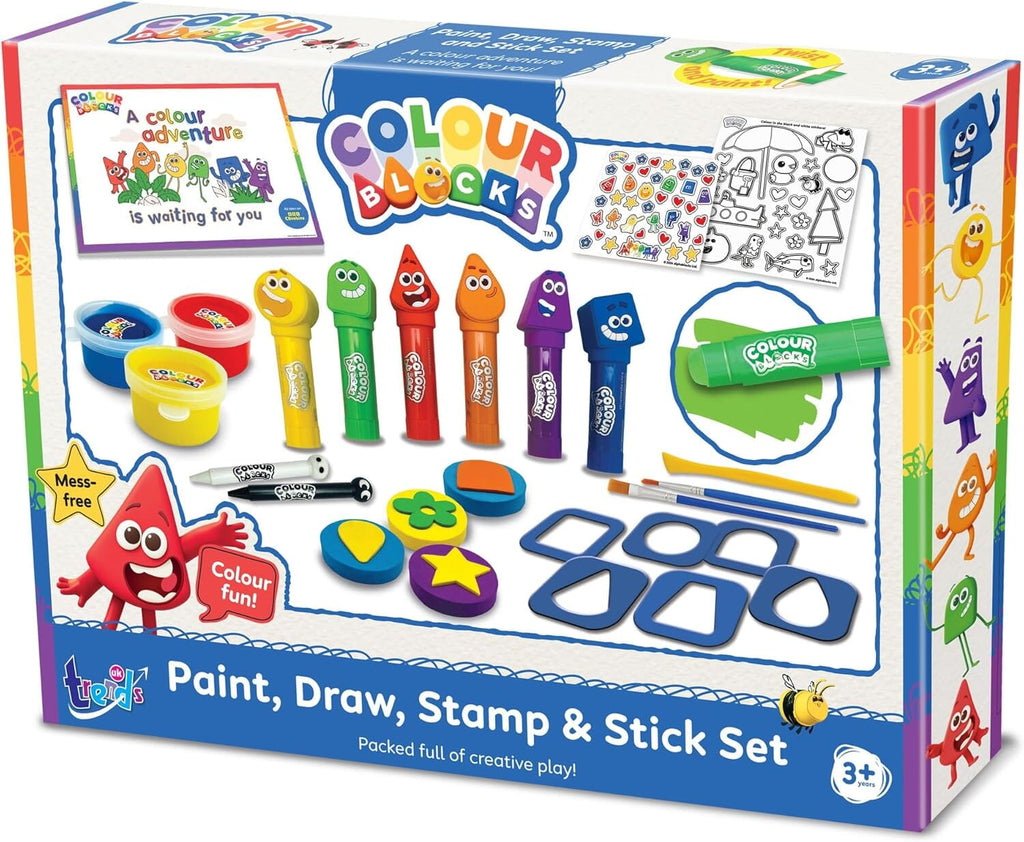 Colour Blocks: Paint, Draw, Stamp & Stick Set - Ages 3+ - Educational Toy