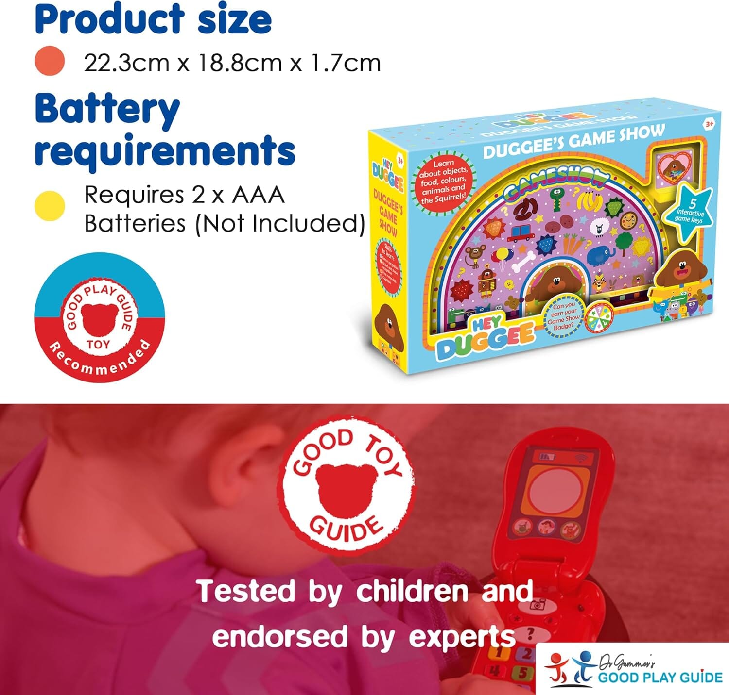 Hey Duggee's Game Show Toy For Kids: 5 Interactive Game Keys - Ages 3+ - Educational Toy