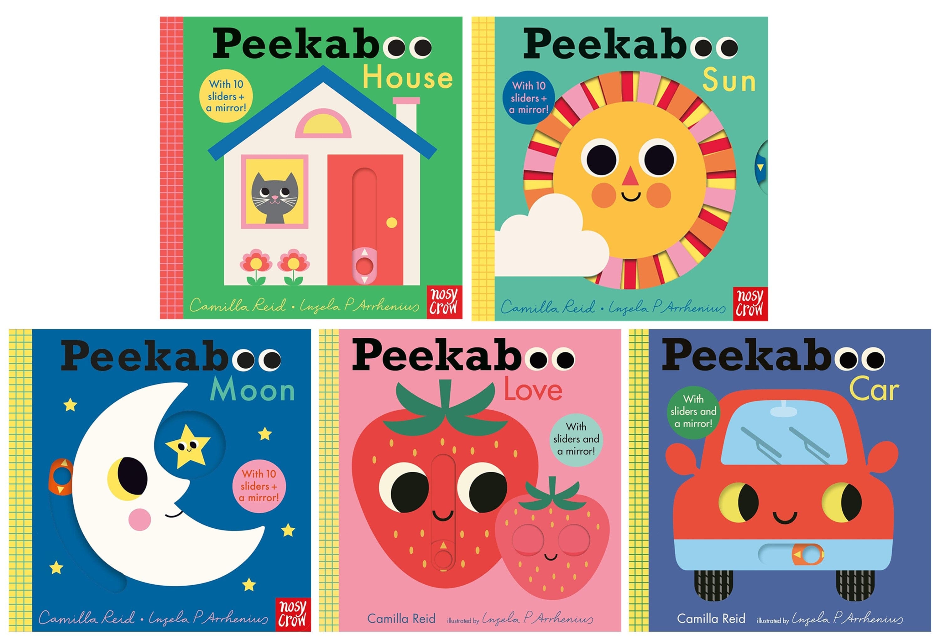 Peekaboo: House, Sun, Moon, Love & Car by Camilla Reid Illustrated 5 Books Collection Set - Ages 0-5 - Board Book