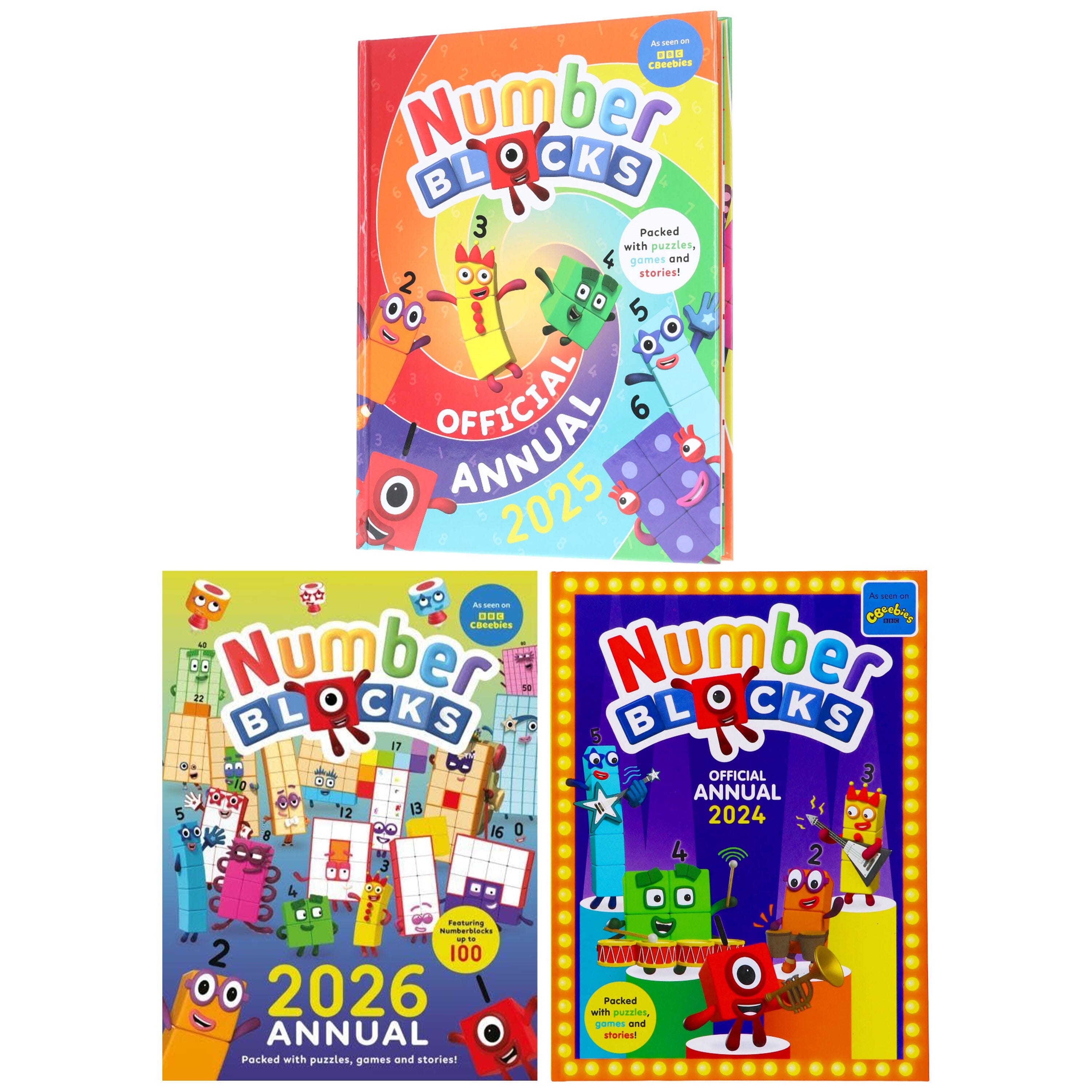 Numberblocks Annual 2026, 2025 & 2024 Children's stories, puzzles, games, colouring & More: 3 Books Collection Set - Ages 4+ - E-B00k