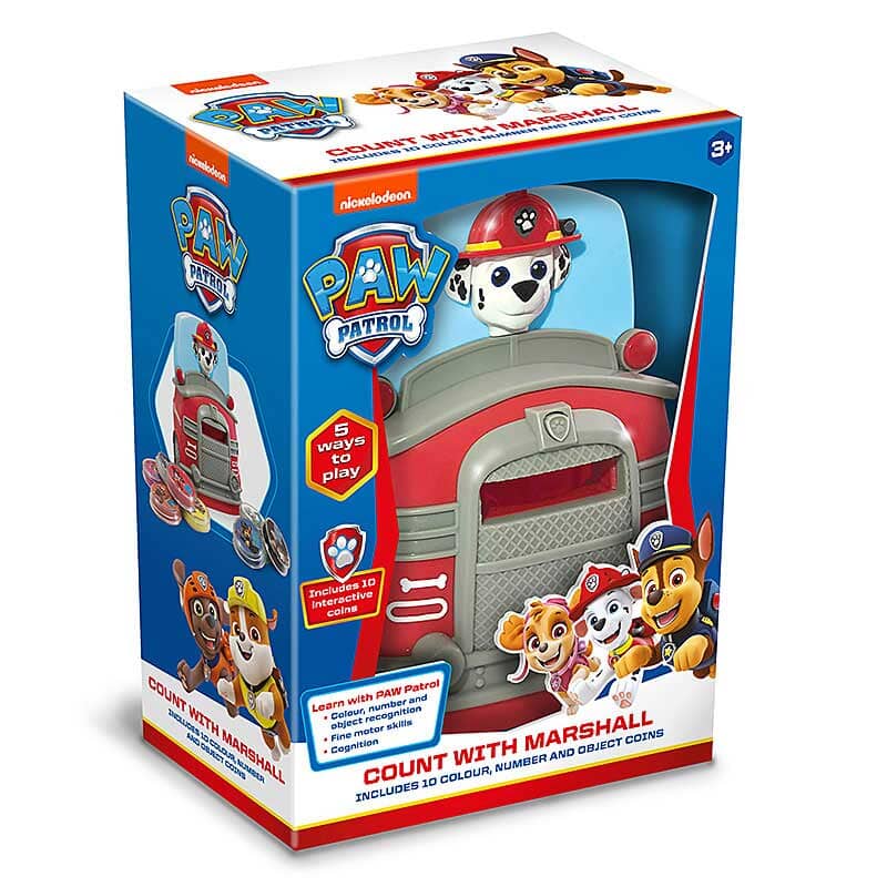 Paw Patrol Count With Marshall: Includes 10 Colour, Number And Object Coins - Ages 3+ - Educational Toy
