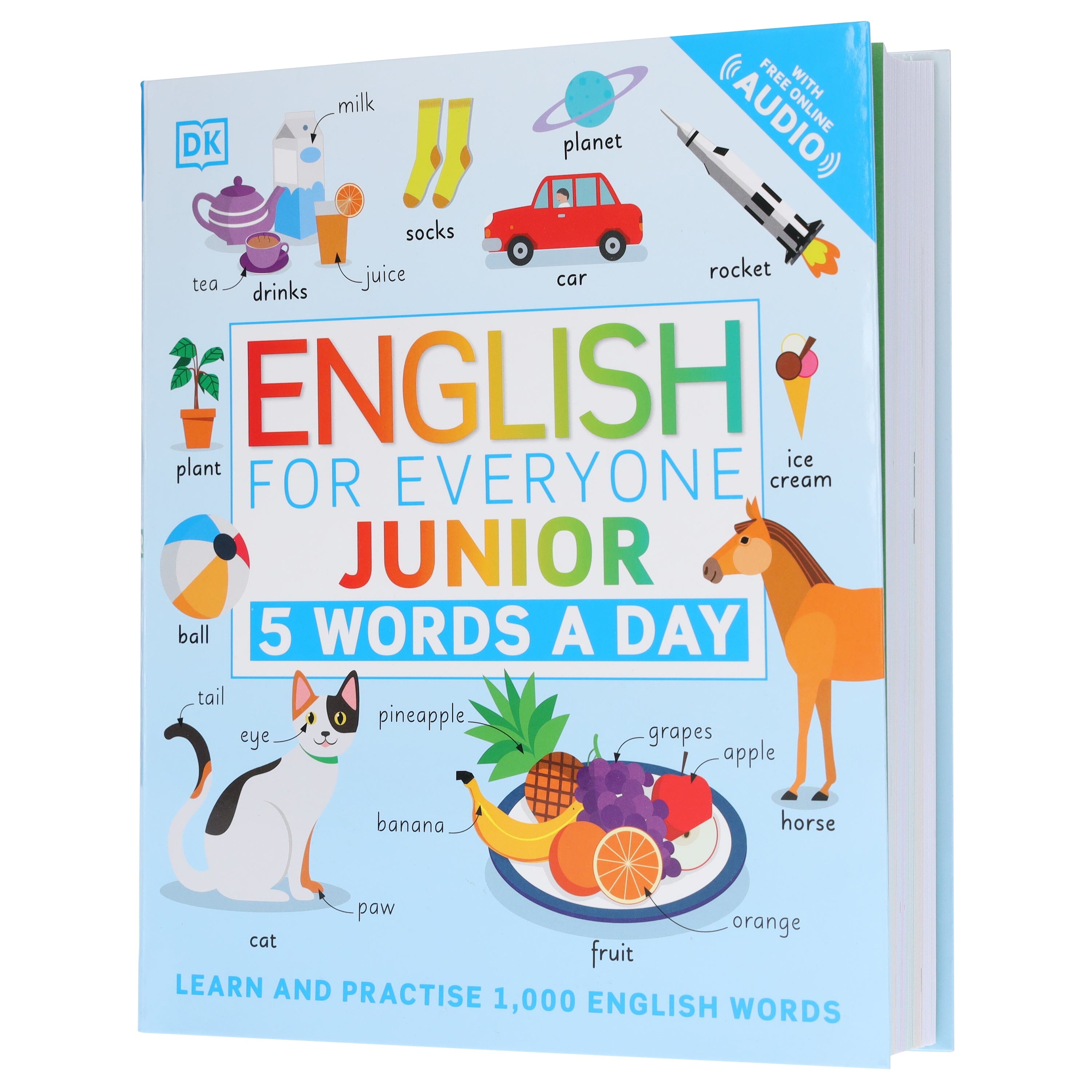 English for Everyone Junior 5 Words a Day: Learn and Practise 1,000 English Words - Ages 6-9 - Flexibound