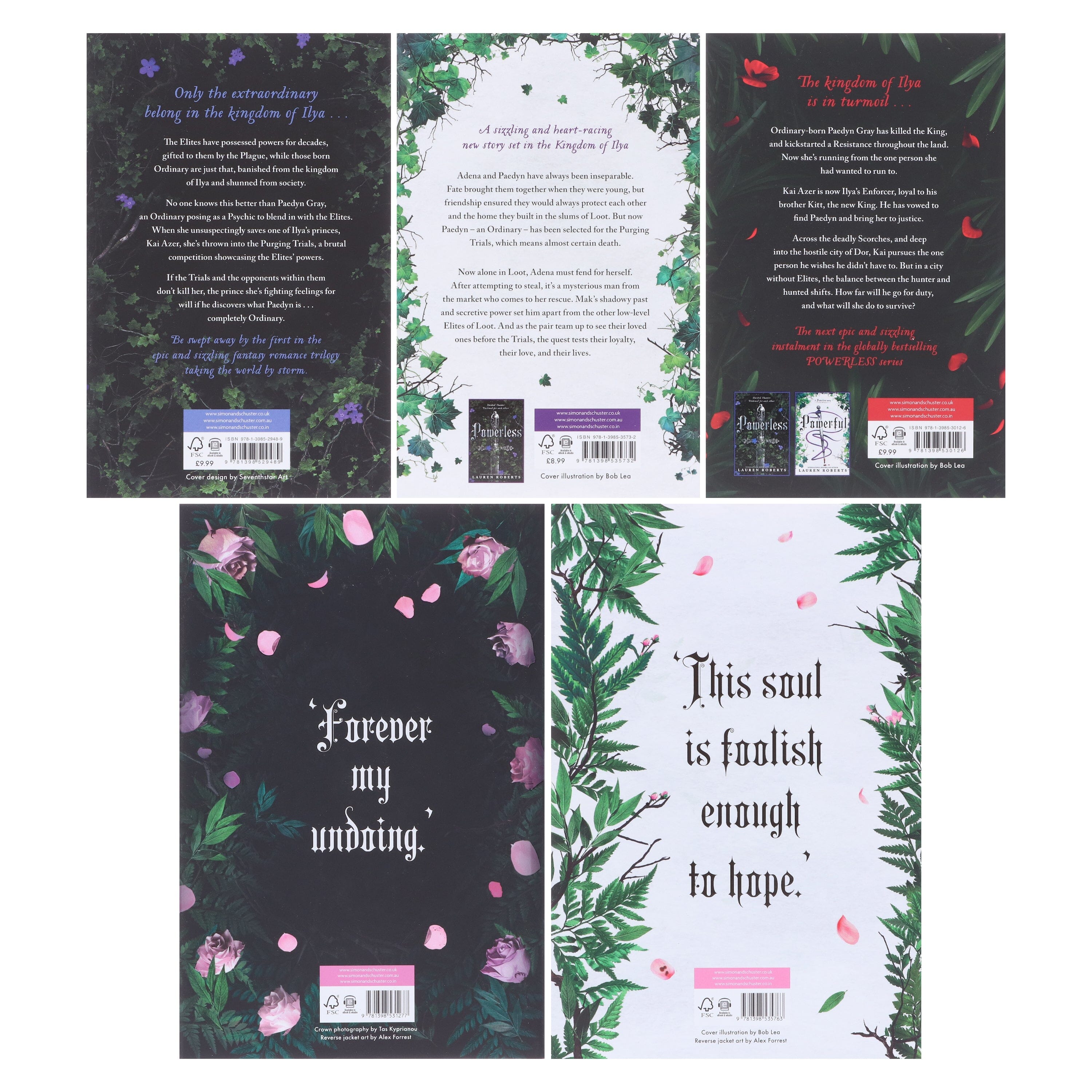 The Powerless Series By Lauren Roberts 5 Books Collection Set - Ages 14+ - E-B00k/E-B00k