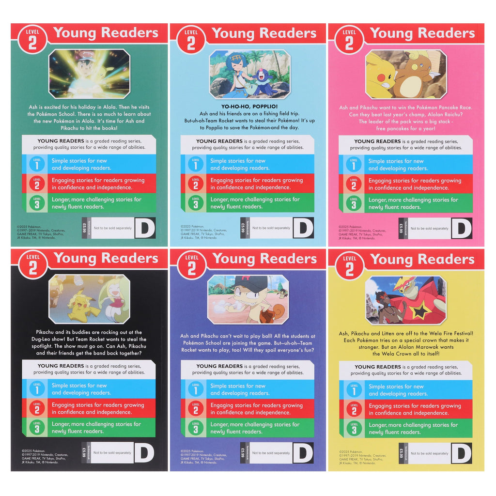Pokémon: The Alola Collection Young Readers Level 2 6 Picture Books E-Books Set - Ages 4-8 - E-B00k