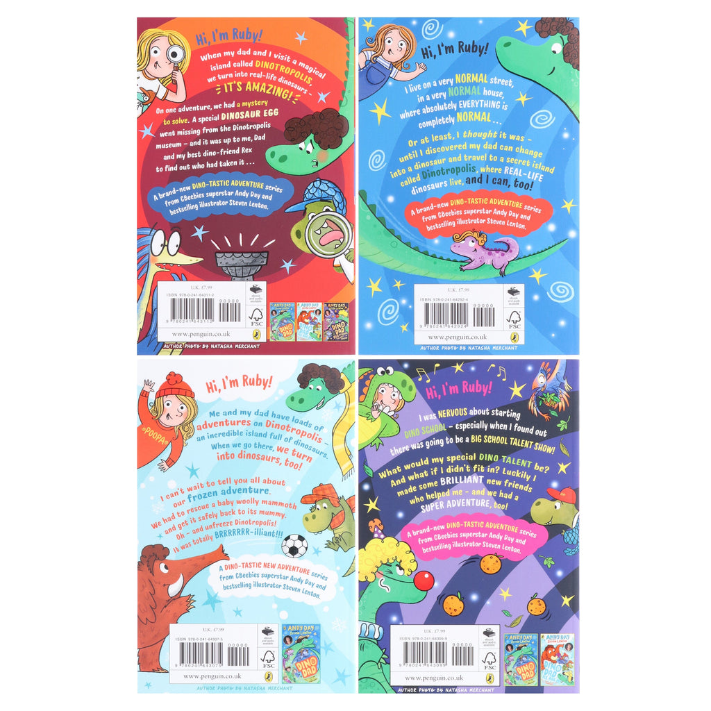 Dino Dad Series by Andy Day Illustrated 4 Books Collection Set - Ages 4-8 - E-B00k