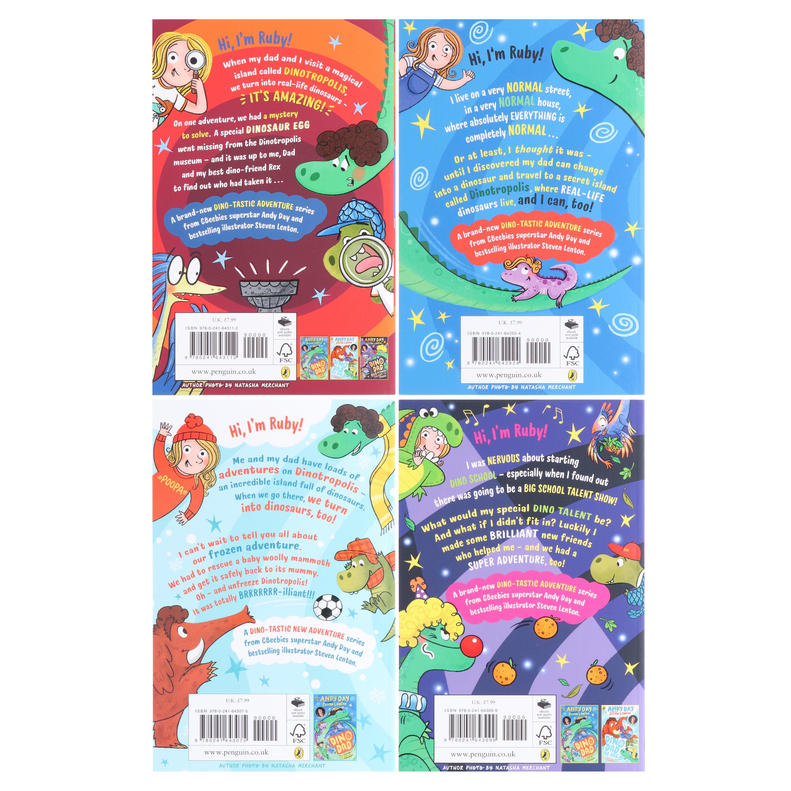 Dino Dad Series by Andy Day Illustrated 4 Books Collection Set - Ages 4-8 - E-B00k