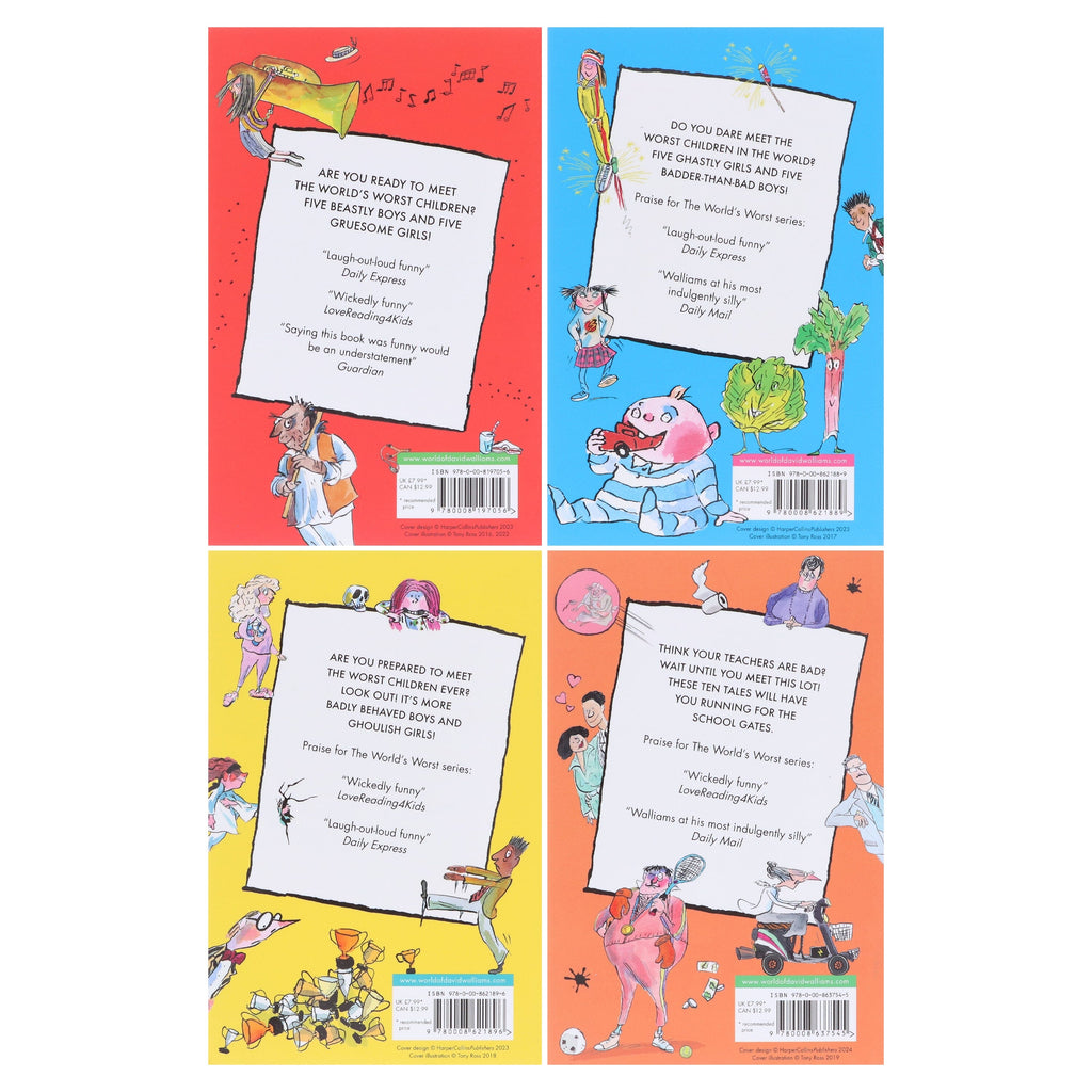 The World's Worst Children Series by David Walliams: Illustrated 4 Books Collection Set - Ages 7-12 -E-B00k