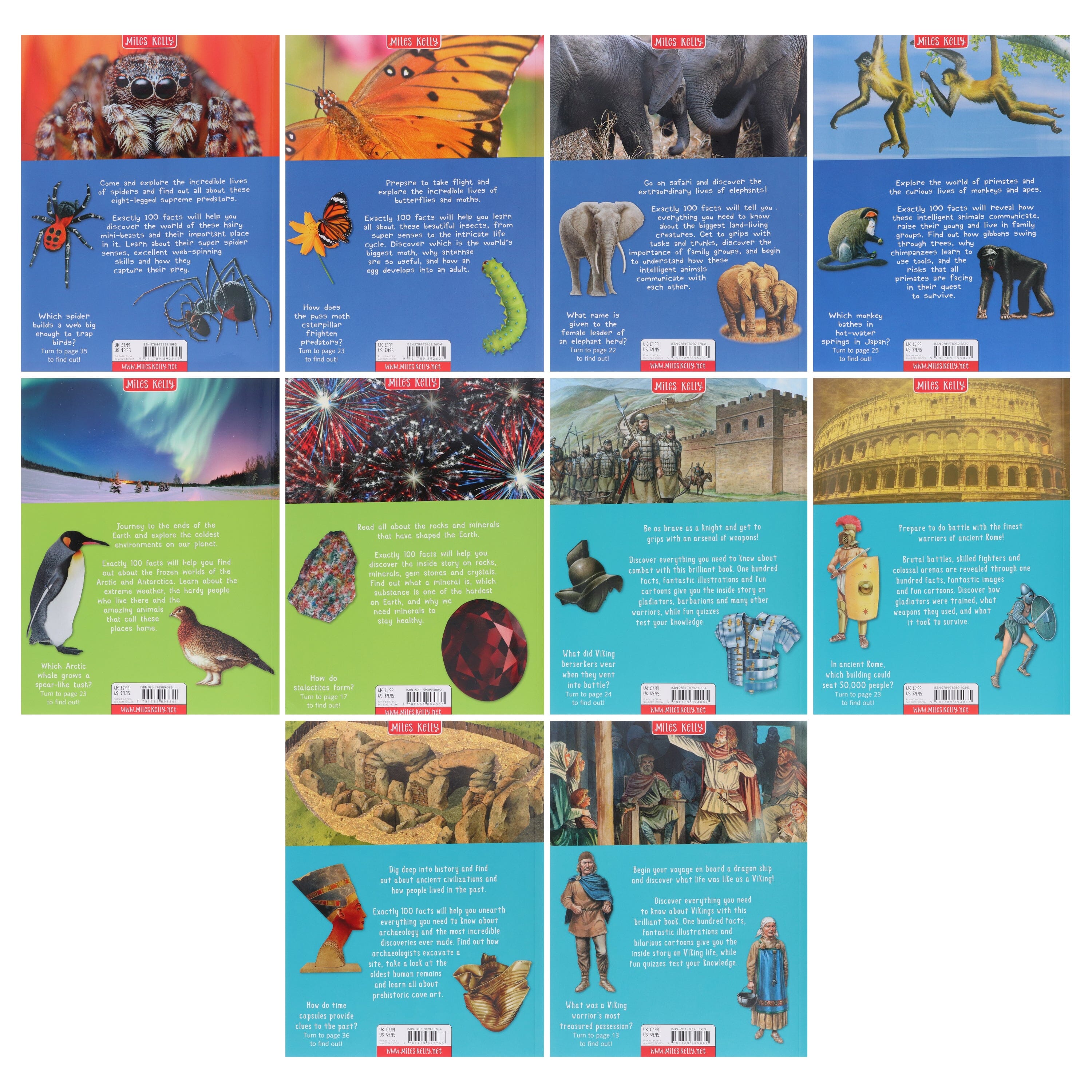 100 Facts Series by Steve Parker & Others 10 Books Collection Set - Ages 7+ - E-B00k