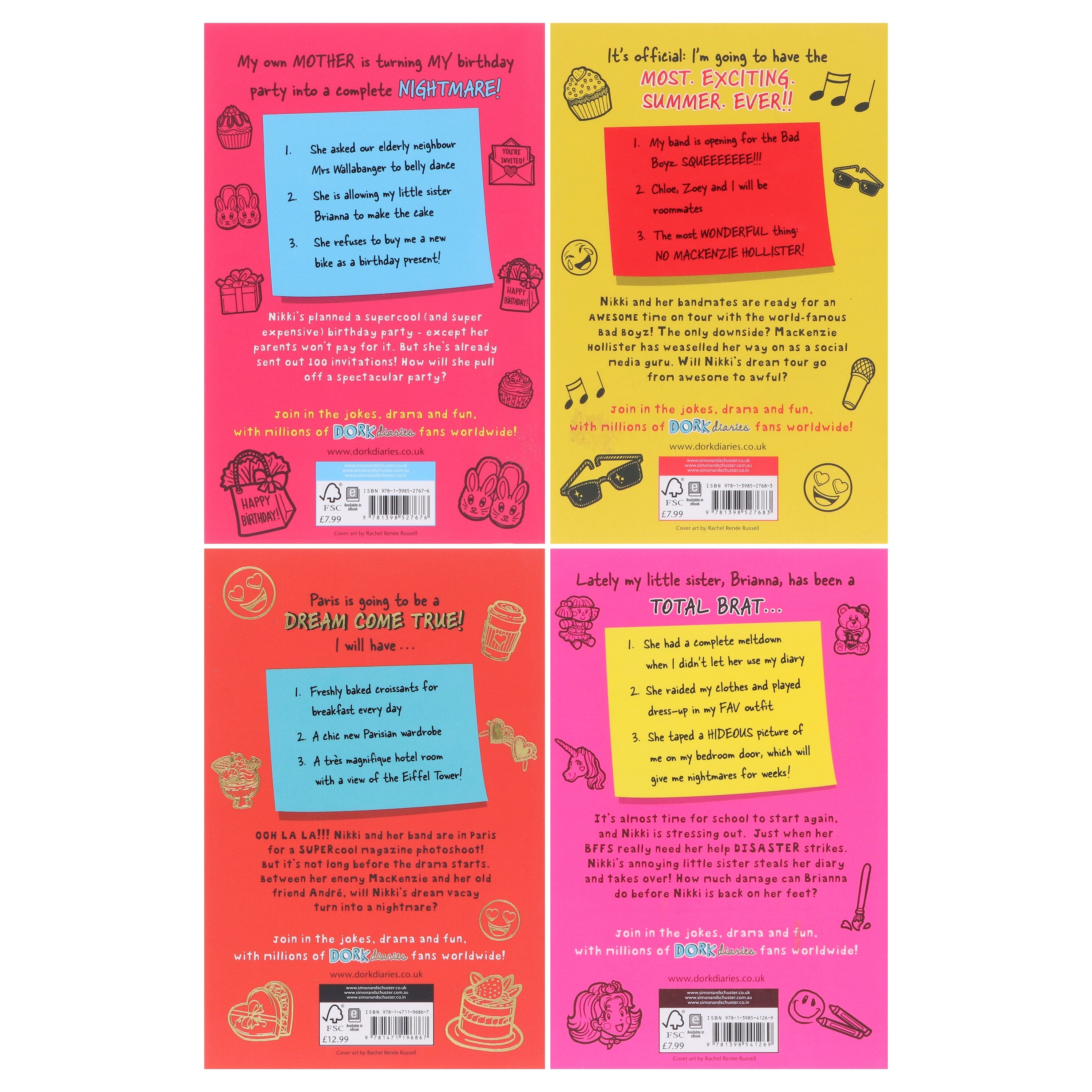 Dork Diaries Series (Vol. 13-16) By Rachel Renee Russell 4 Books Collection Set - Ages 9-11 - E-B00k