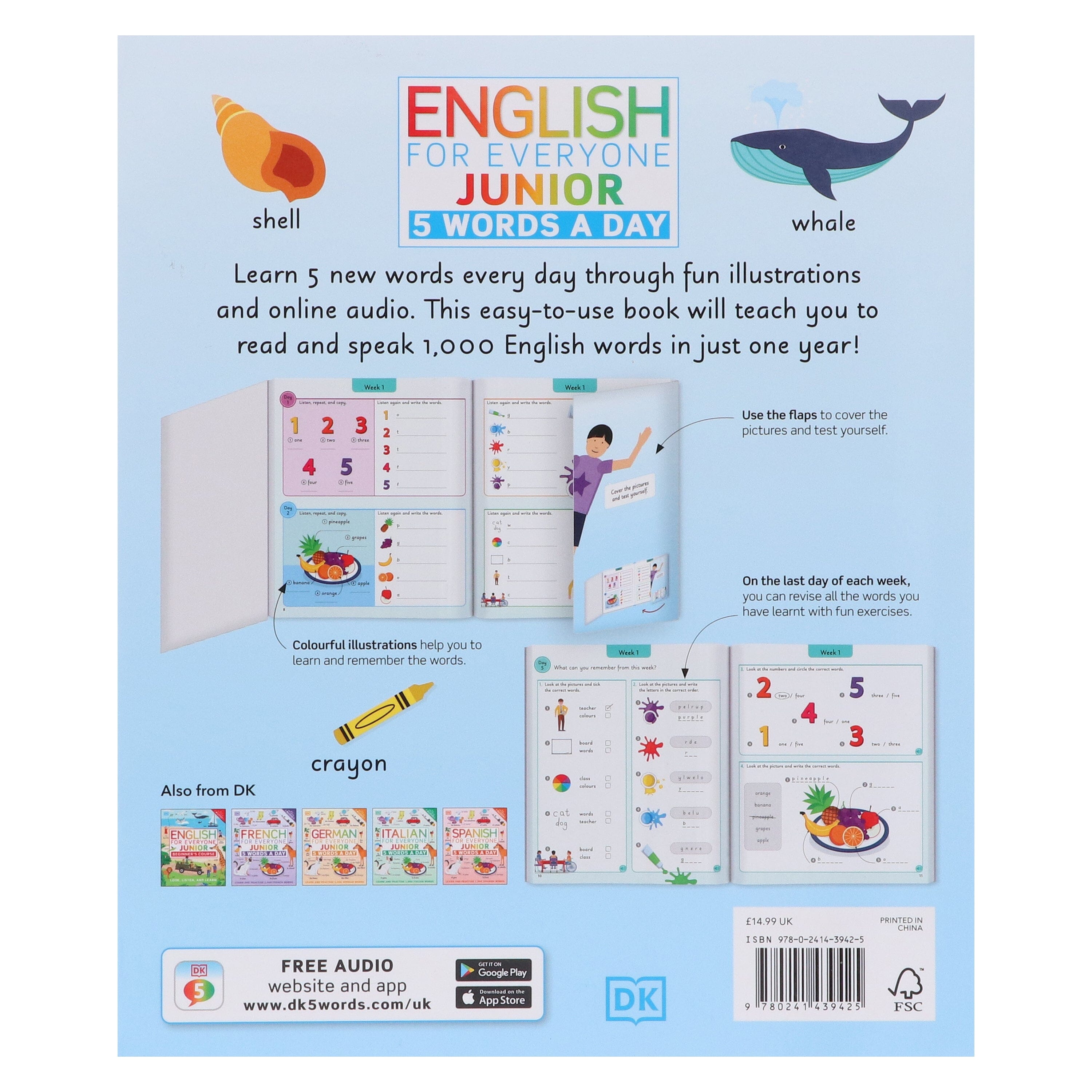 English for Everyone Junior 5 Words a Day: Learn and Practise 1,000 English Words - Ages 6-9 - Flexibound