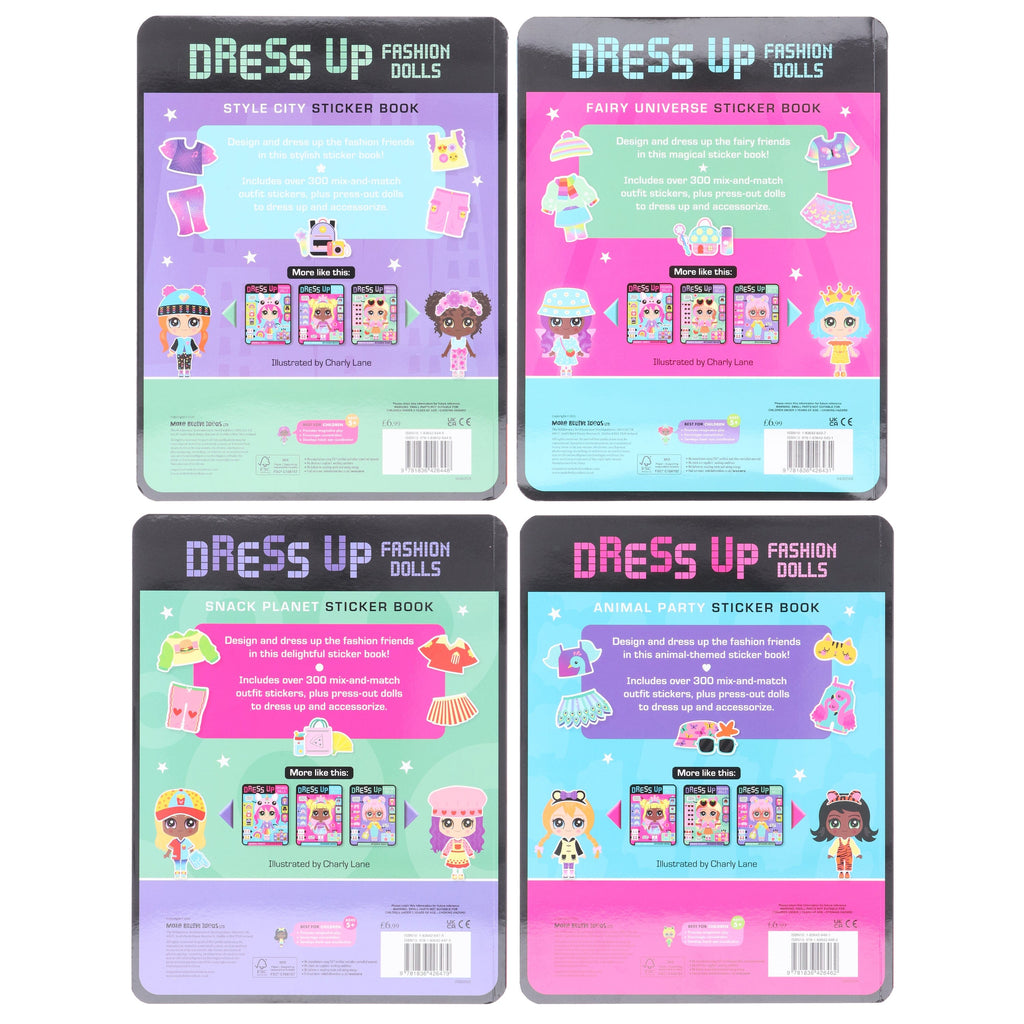 Dress Up Fashion Dolls Collection by Sophie Collingwood Illustrated 4 Sticker Activity Books Set - Ages 5+ - E-B00k