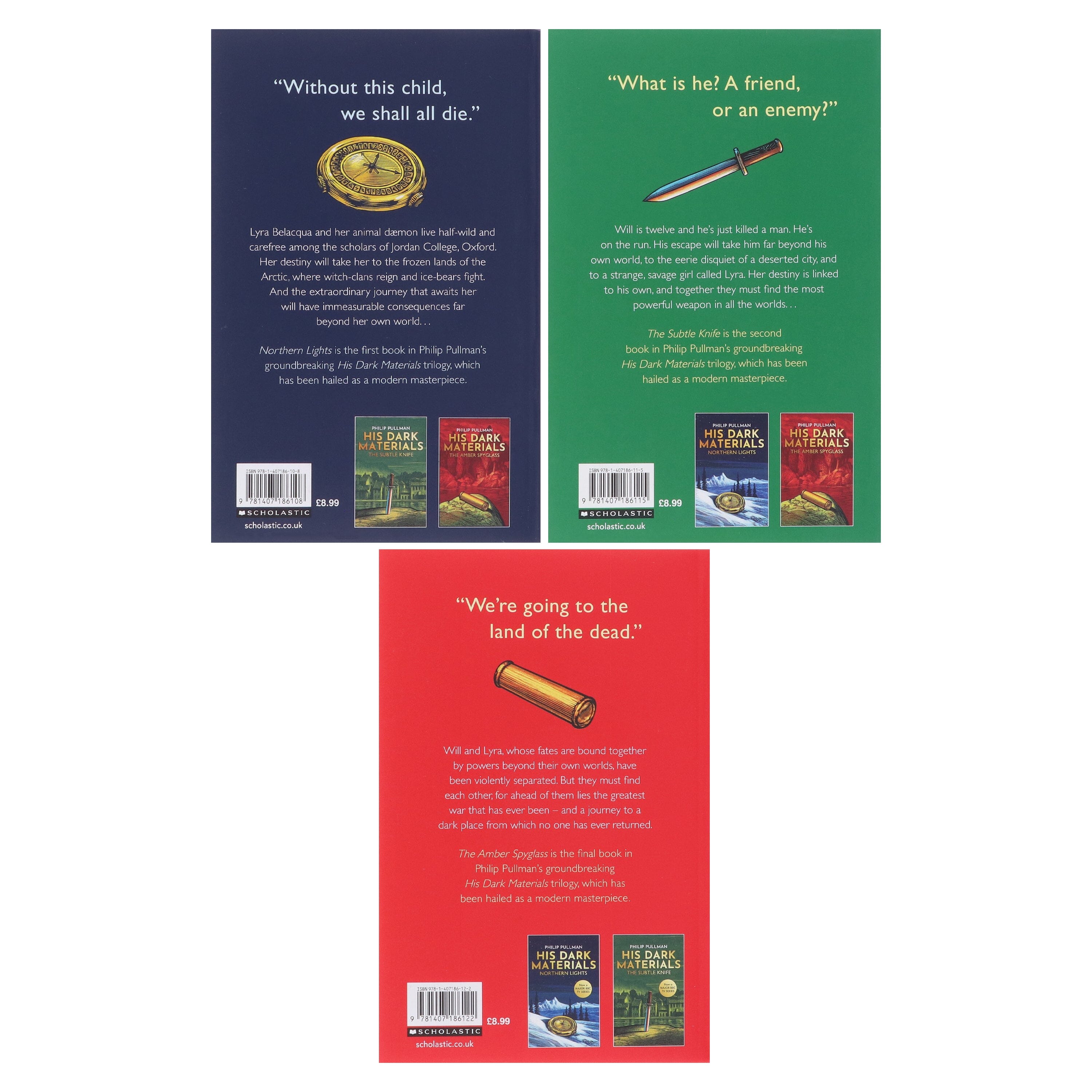 His Dark Materials trilogy by Philip Pullman (Northern Lights, Subtle Knife & Amber Spyglass) 3 Books Collection E-Books Set - Ages 11+ - E-B00k