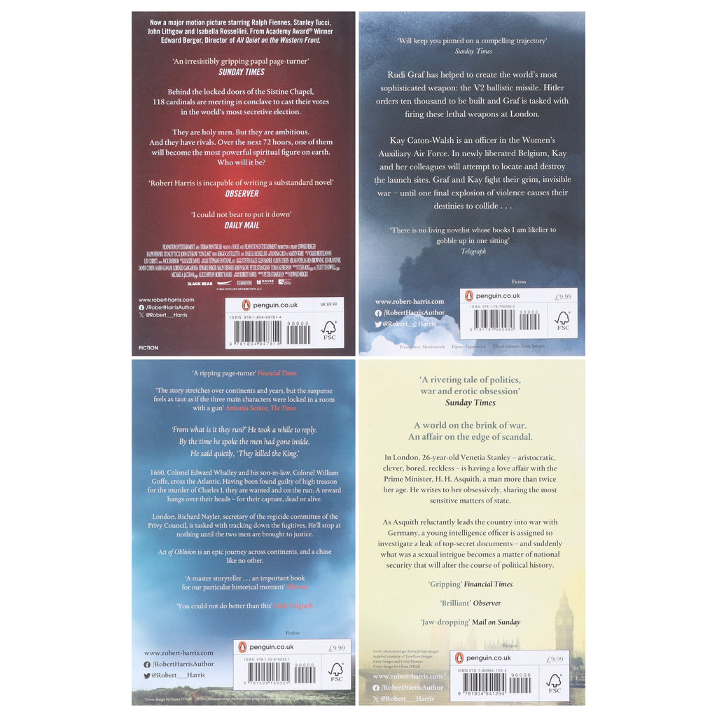 Robert Harris Collection (Conclave,V2, Act of Oblivion & Precipice) 4 Books Set - Fiction - E-B00k