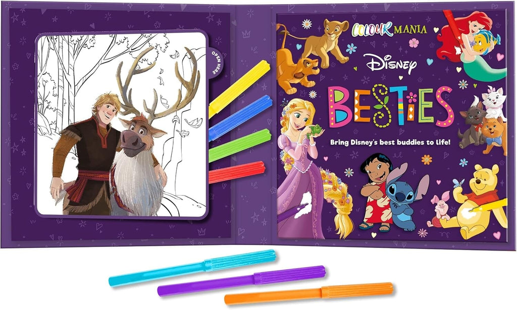 Disney: Colourmania Besties with 7 felt-tip pens to use inside - Ages 4-6 - E-B00k