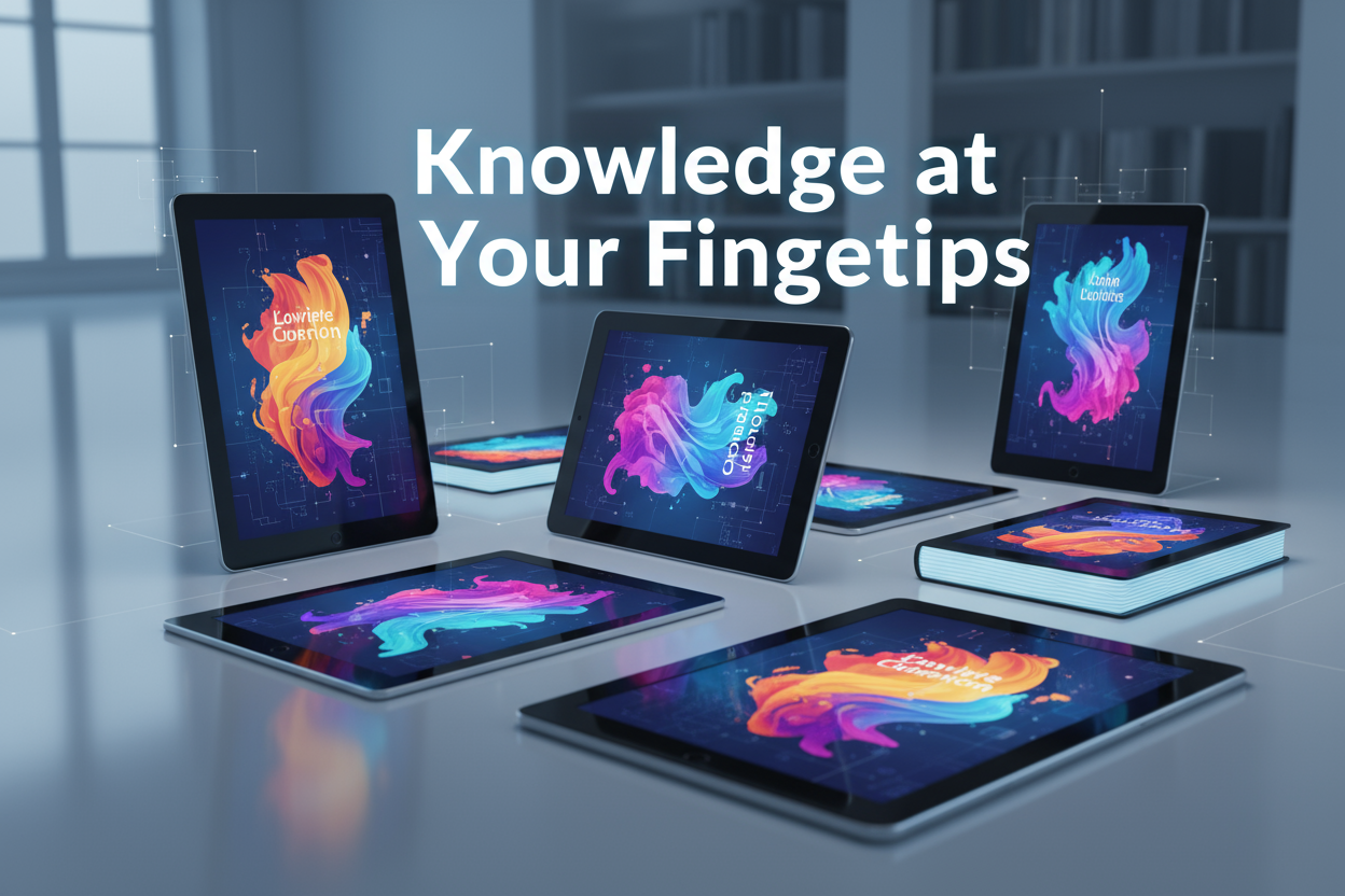 digital books with slogan