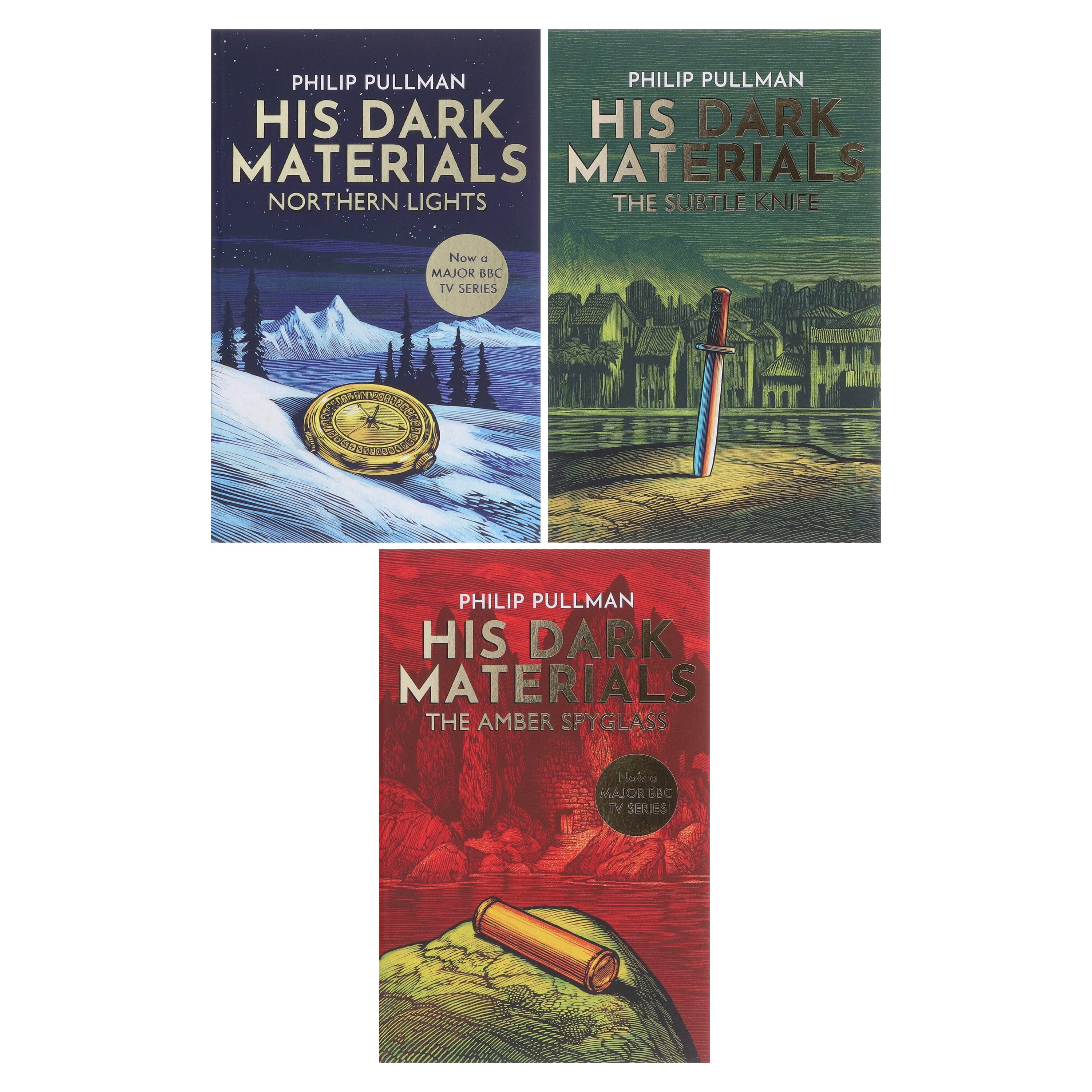 His Dark Materials trilogy by Philip Pullman (Northern Lights, Subtle Knife & Amber Spyglass) 3 Books Collection E-Books Set - Ages 11+ - E-B00k