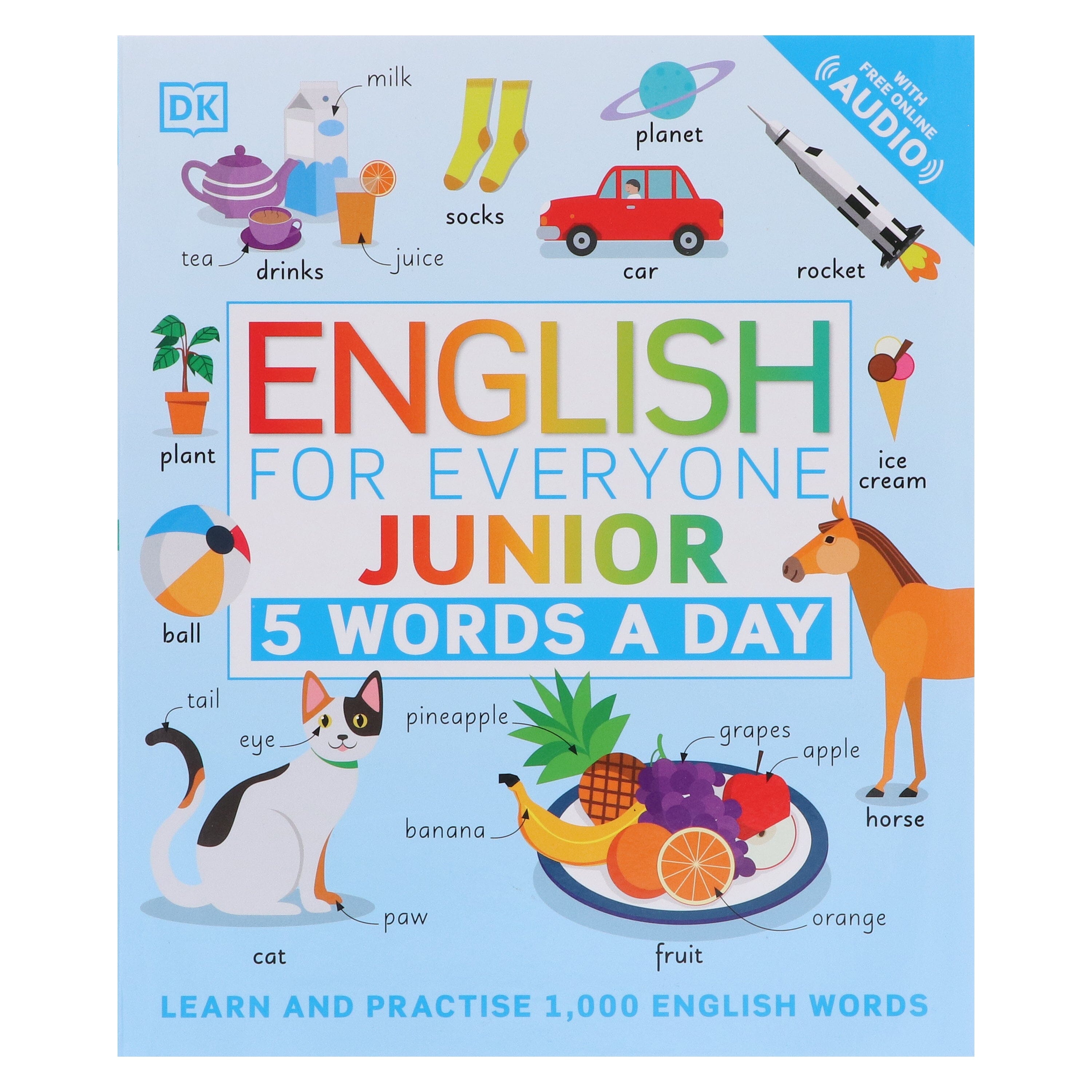 English for Everyone Junior 5 Words a Day: Learn and Practise 1,000 English Words - Ages 6-9 - Flexibound