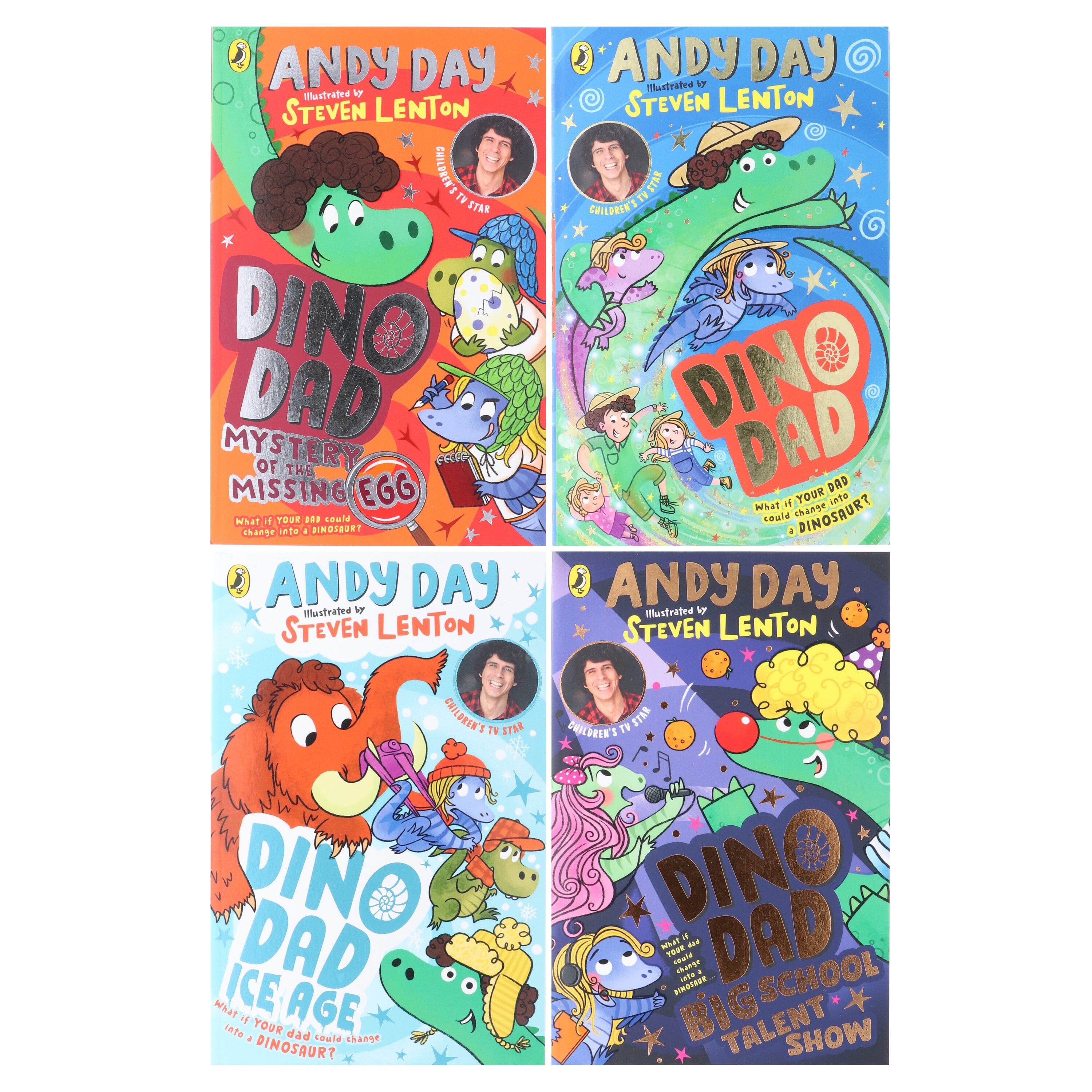 Dino Dad Series by Andy Day Illustrated 4 Books Collection Set - Ages 4-8 - E-B00k