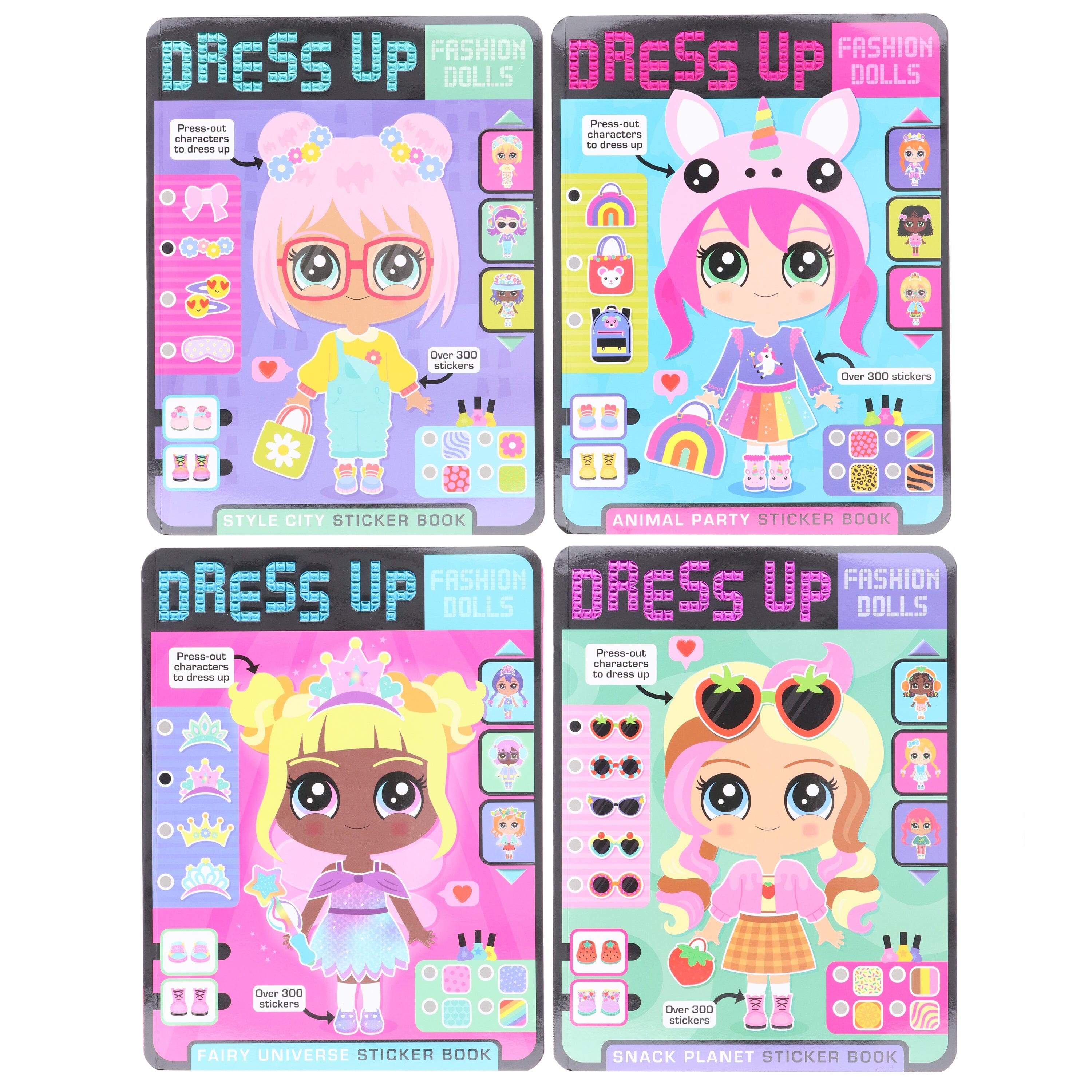 Dress Up Fashion Dolls Collection by Sophie Collingwood Illustrated 4 Sticker Activity Books Set - Ages 5+ - E-B00k