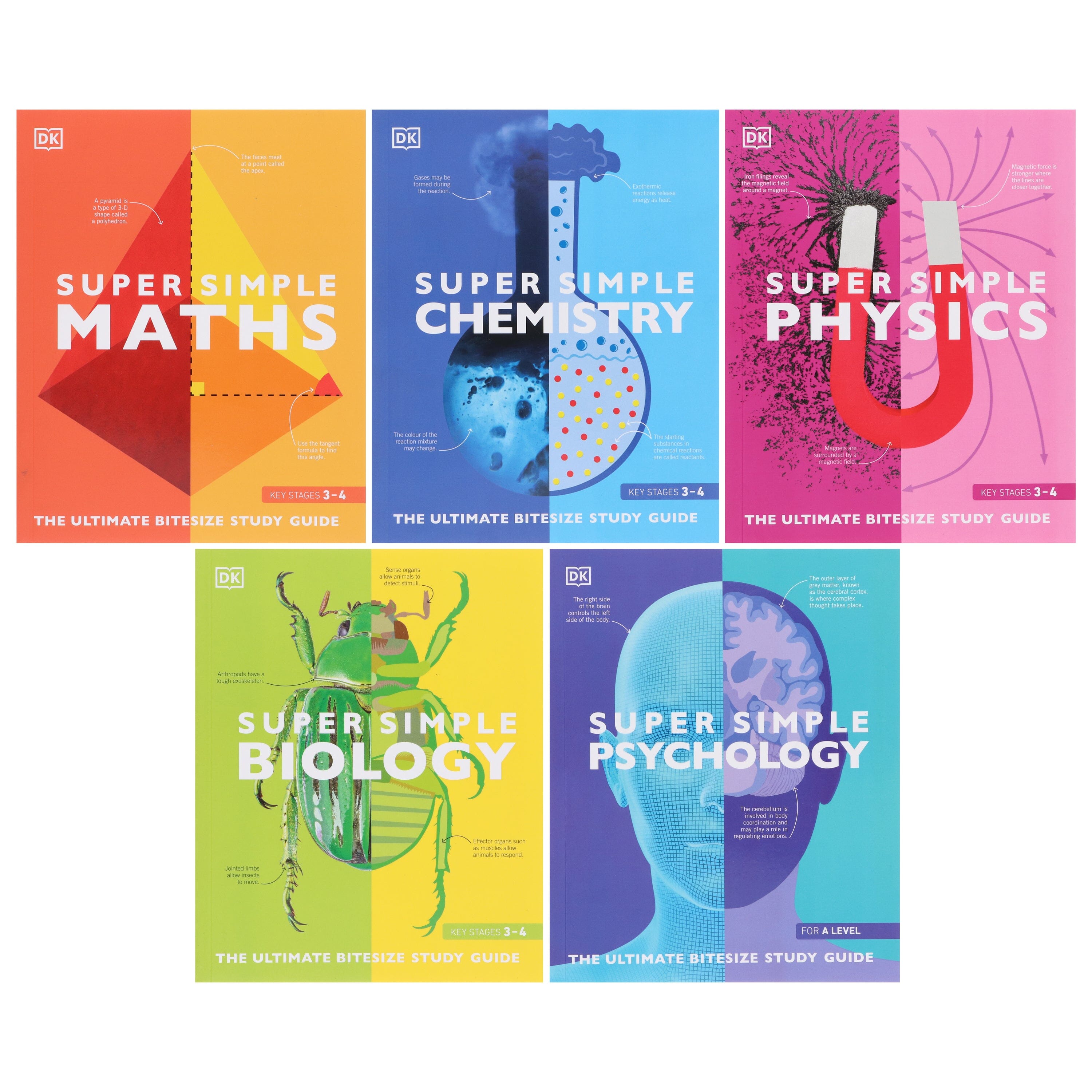 Super Simple: Maths, Chemistry, Physics, Biology & Psychology The Ultimate Bitesize Study Guide 5 Books Collection Set - Non Fiction - E-B00k