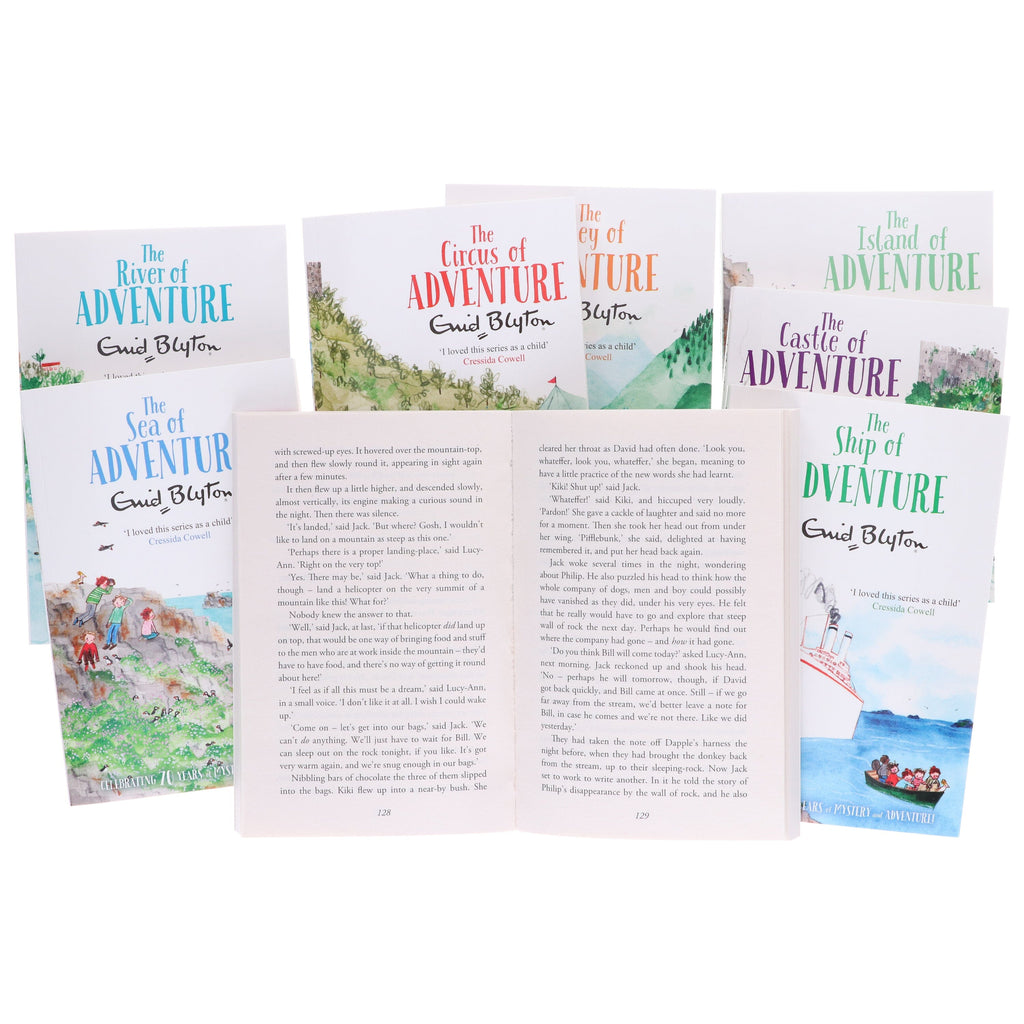 Damaged - Enid Blyton Adventure Series (Mountain, Sea, River, Circus, Valley, Ship, Castle, Island) 8 Books Collection Box set - Ages 9-14 - E-B00k - T 33