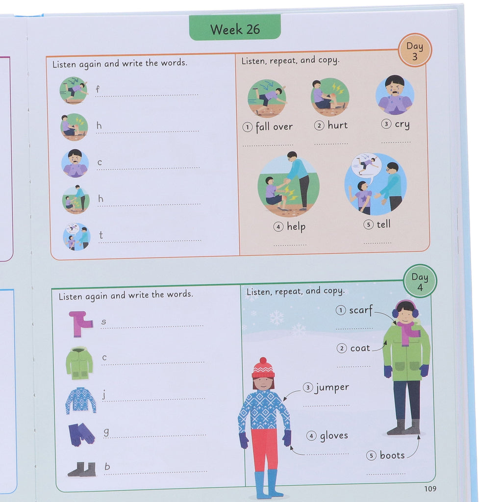 English for Everyone Junior 5 Words a Day: Learn and Practise 1,000 English Words - Ages 6-9 - Flexibound